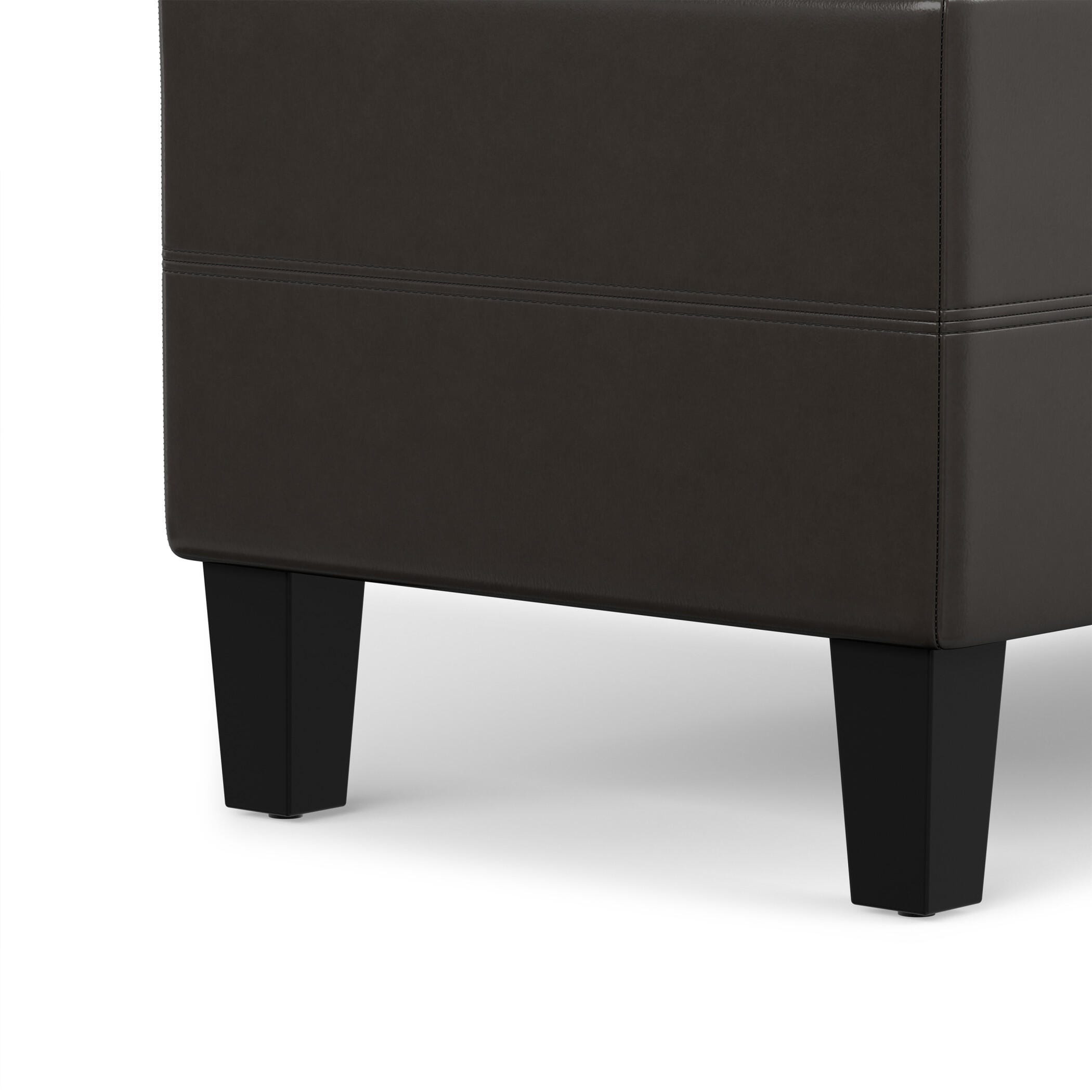 Afton 48" Wide Contemporary Rectangle Storage Ottoman, Brown, large