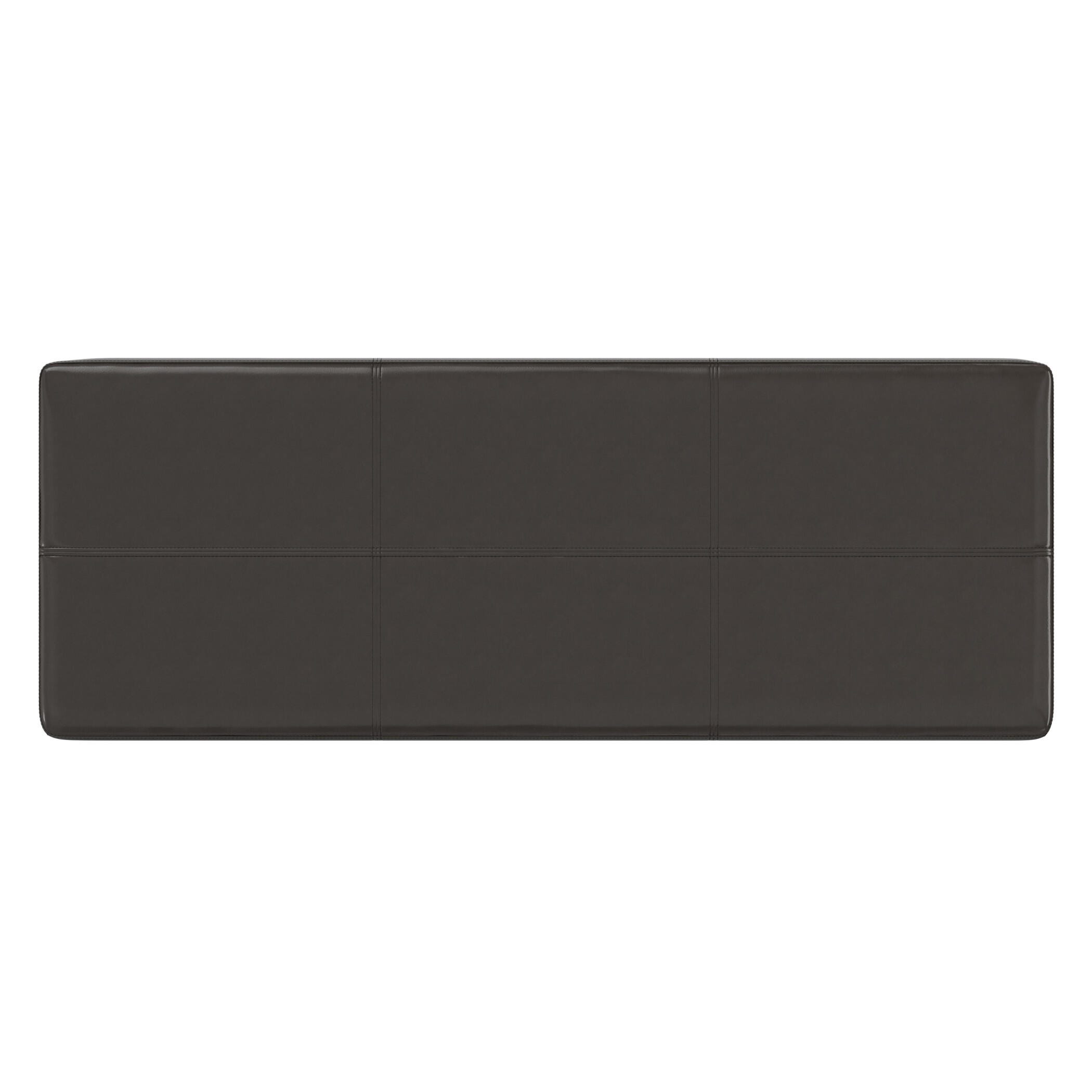 Afton 48" Wide Contemporary Rectangle Storage Ottoman, Brown, large