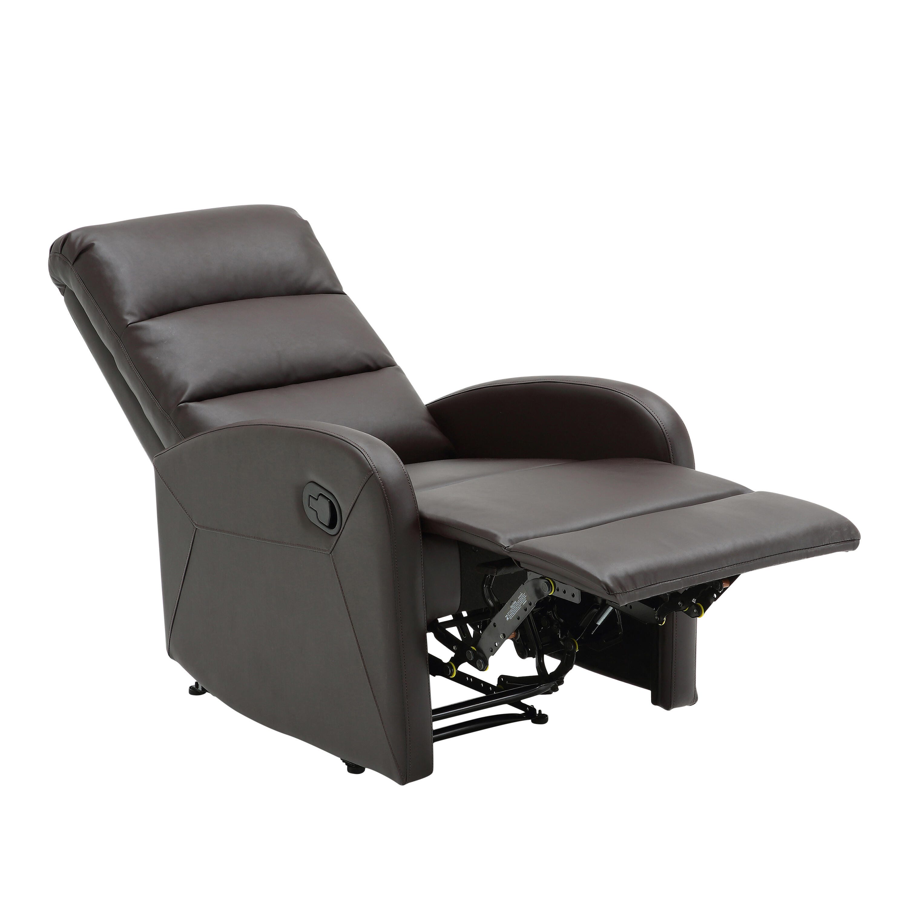 Dormi Faux Leather Contemporary Recliner, Brown, large