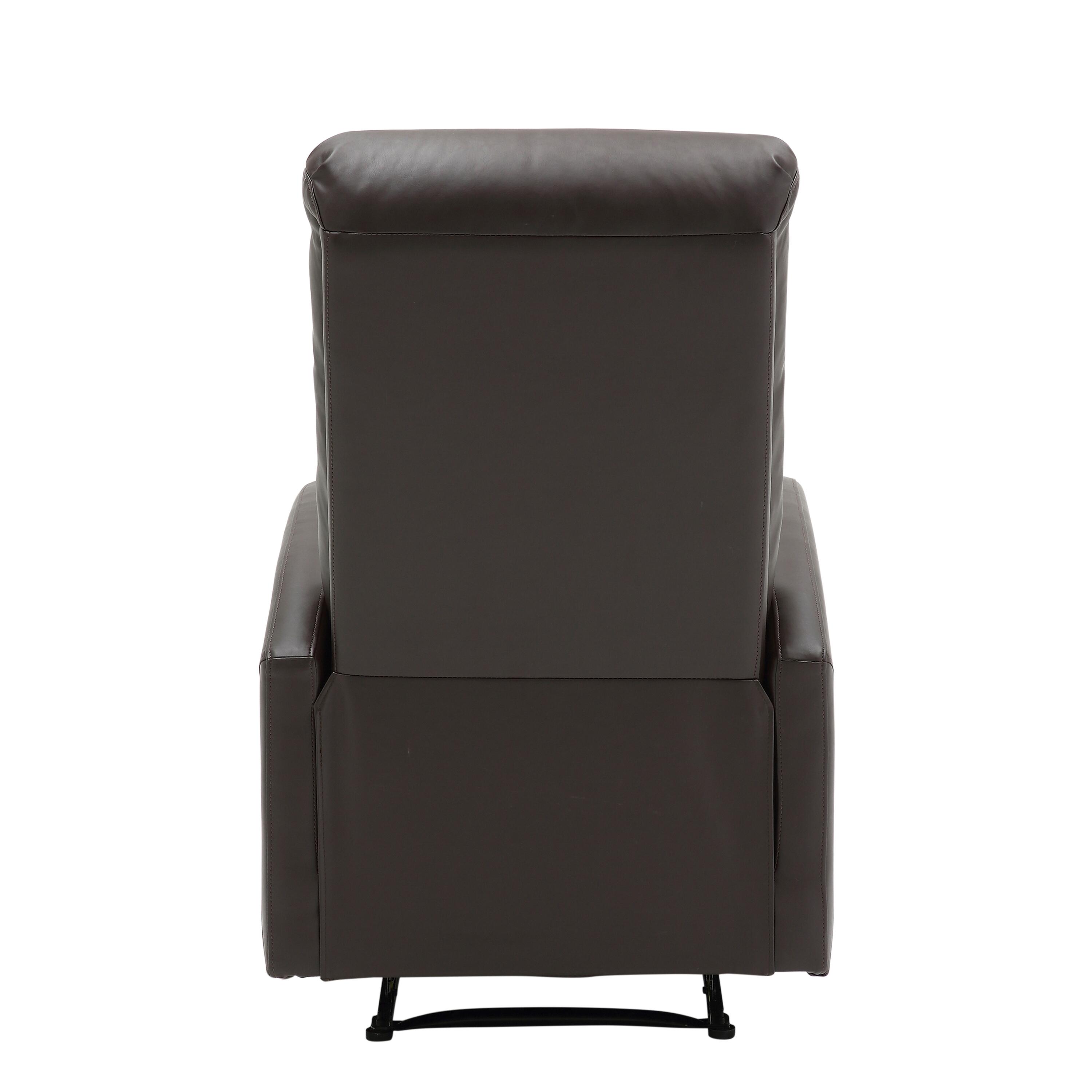 Dormi Faux Leather Contemporary Recliner, Brown, large