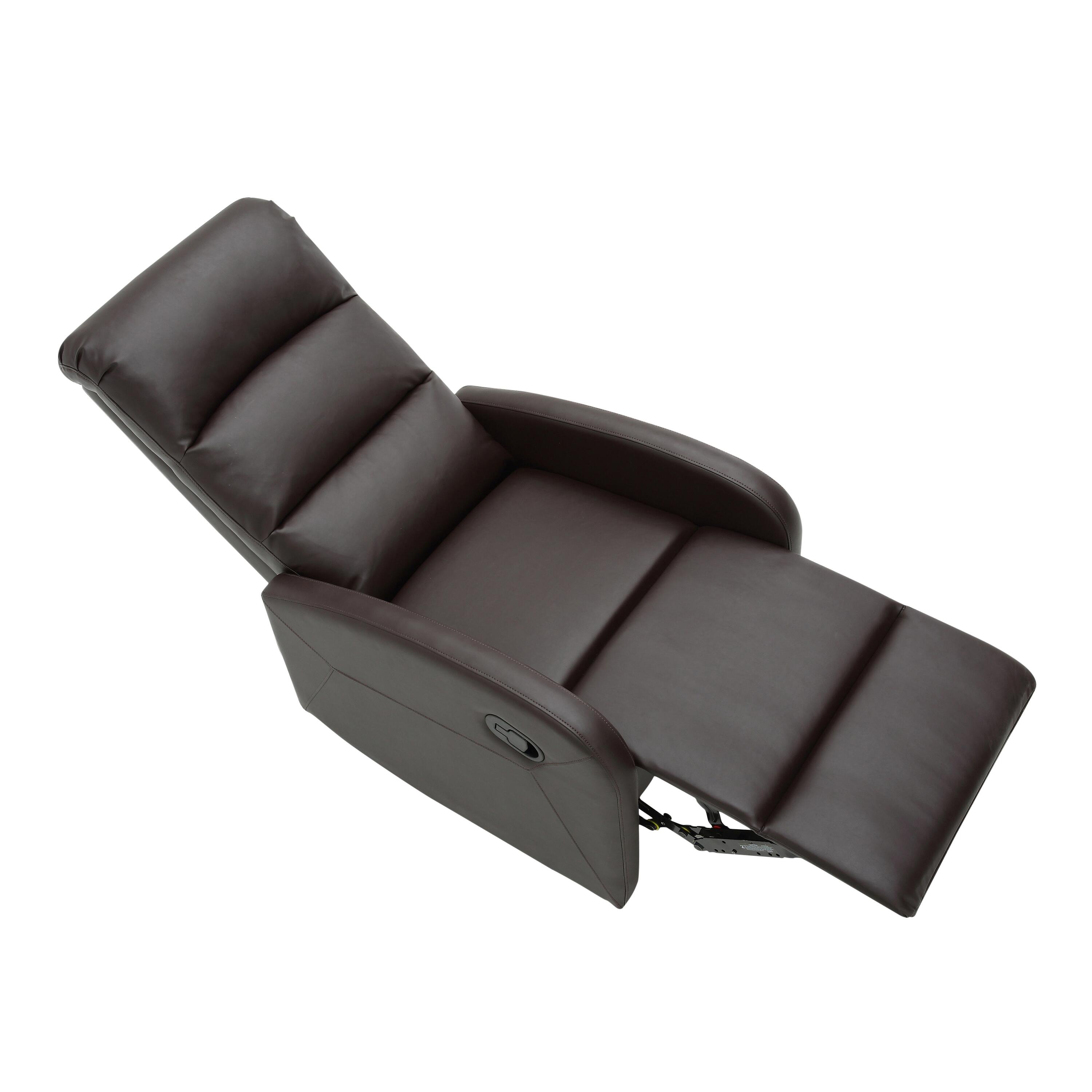 Dormi Faux Leather Contemporary Recliner, Brown, large
