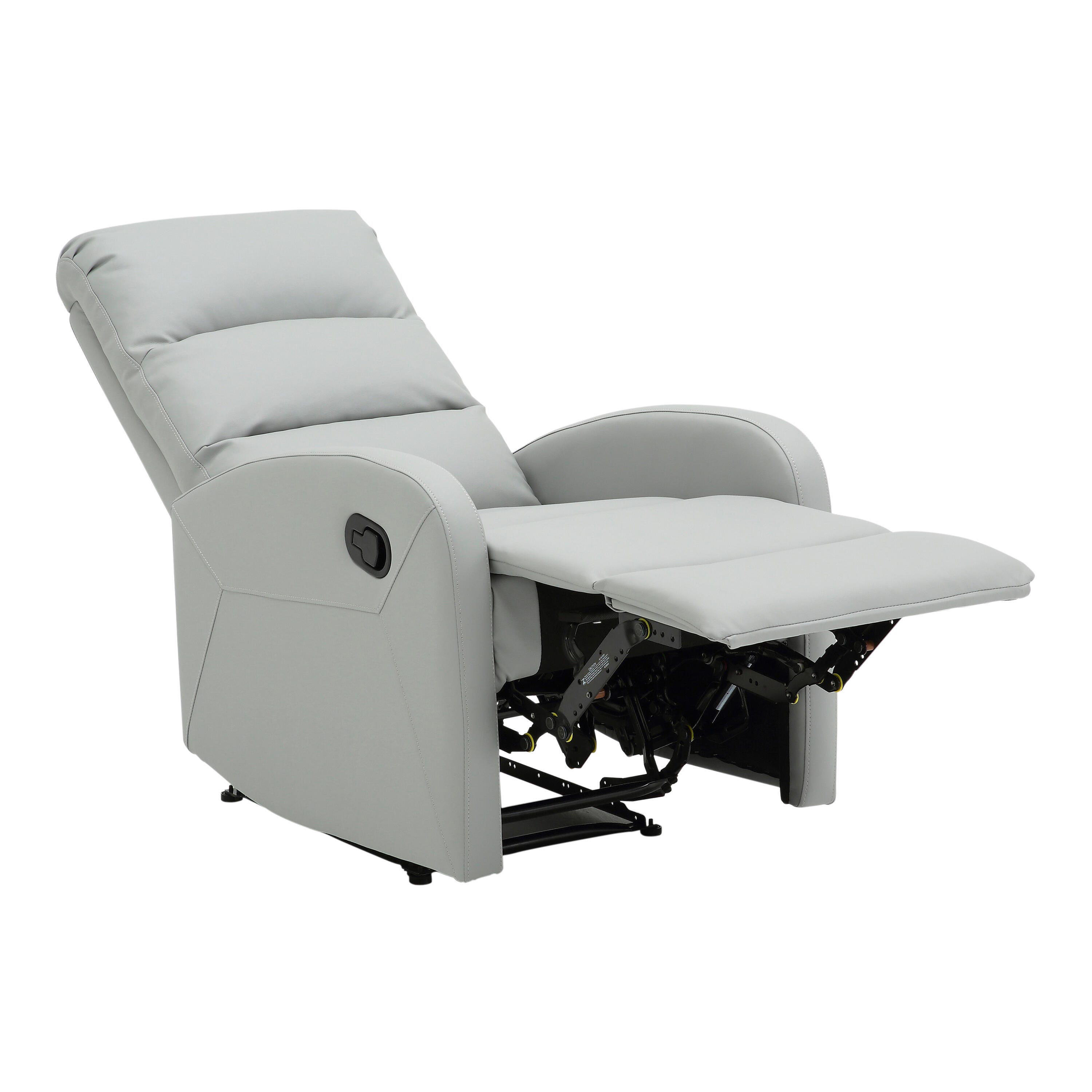 Dormi Faux Leather Contemporary Recliner, Gray, large