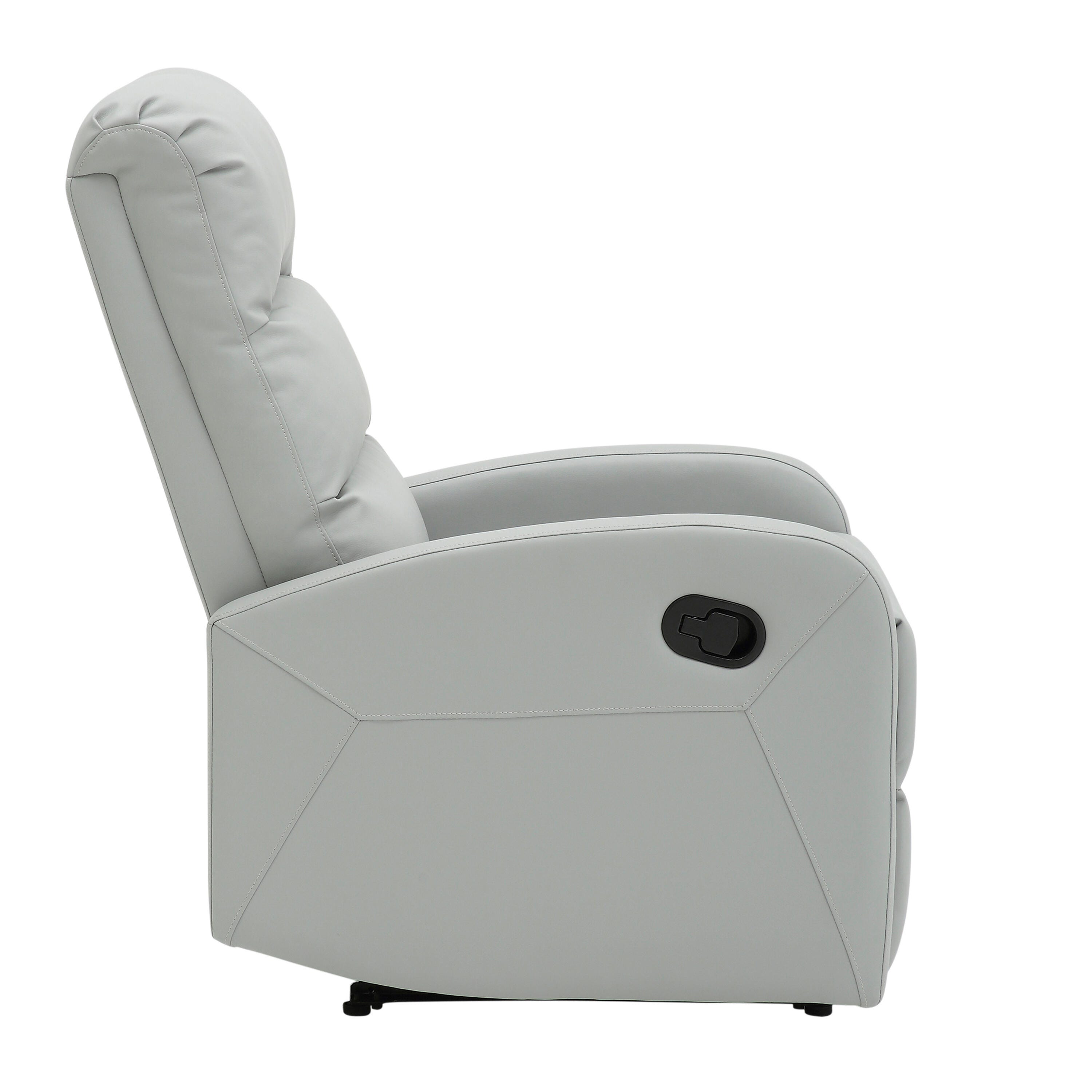 Dormi Faux Leather Contemporary Recliner, Gray, large