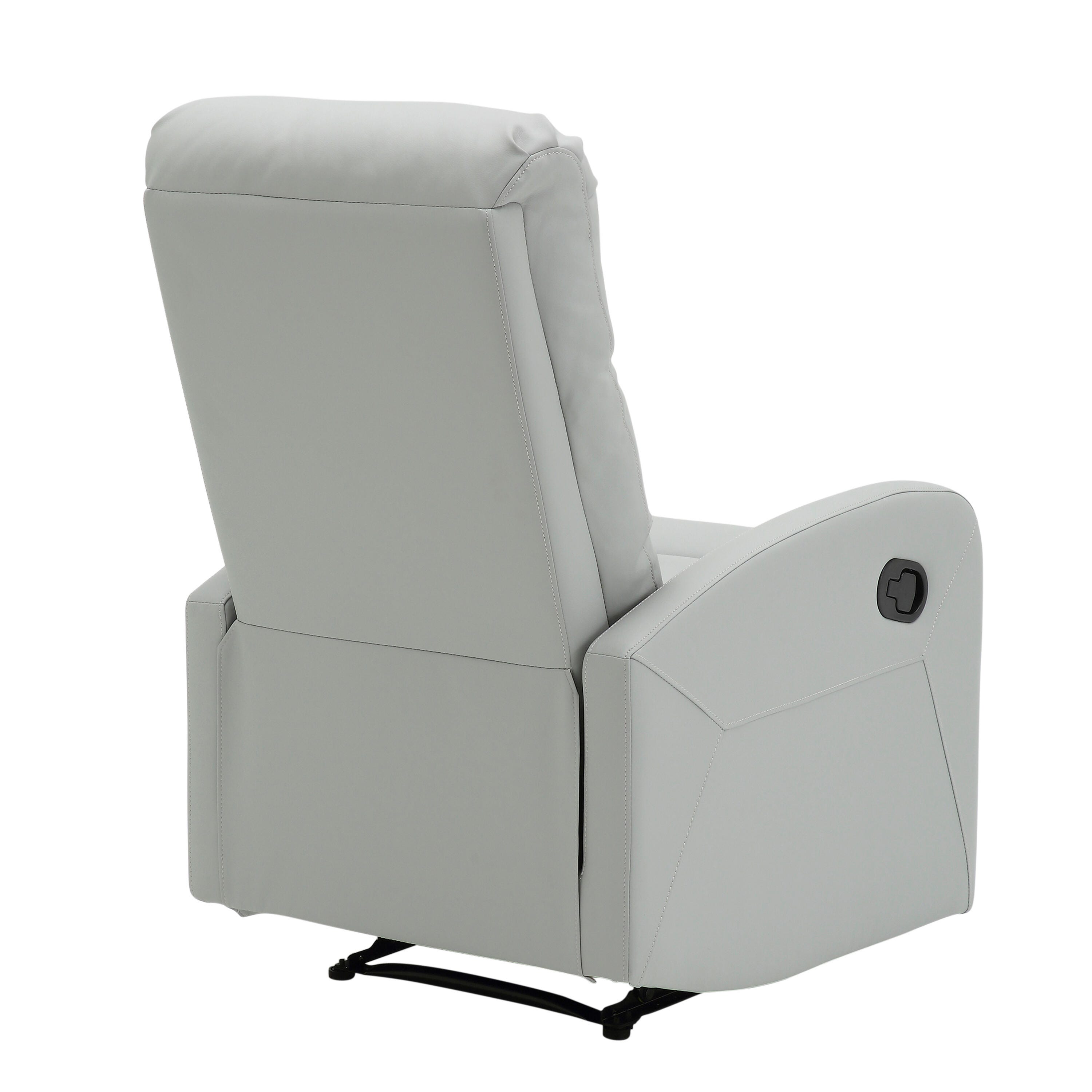 Dormi Faux Leather Contemporary Recliner, Gray, large