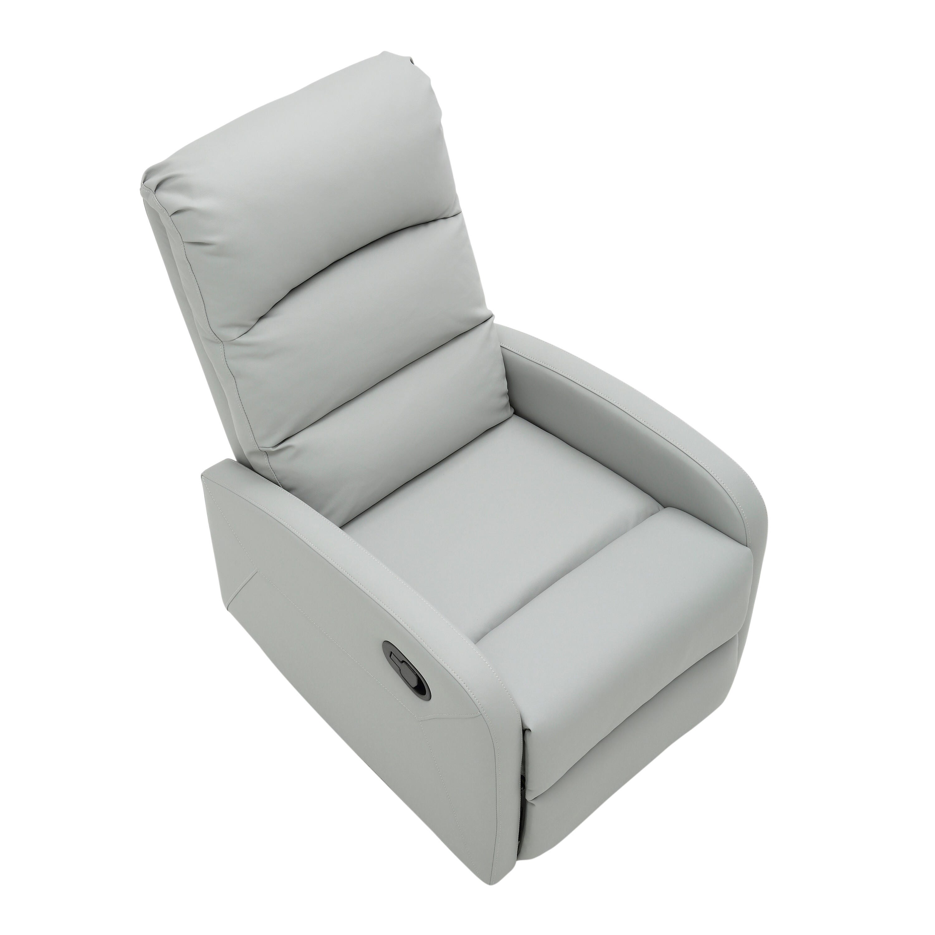 Dormi Faux Leather Contemporary Recliner, Gray, large