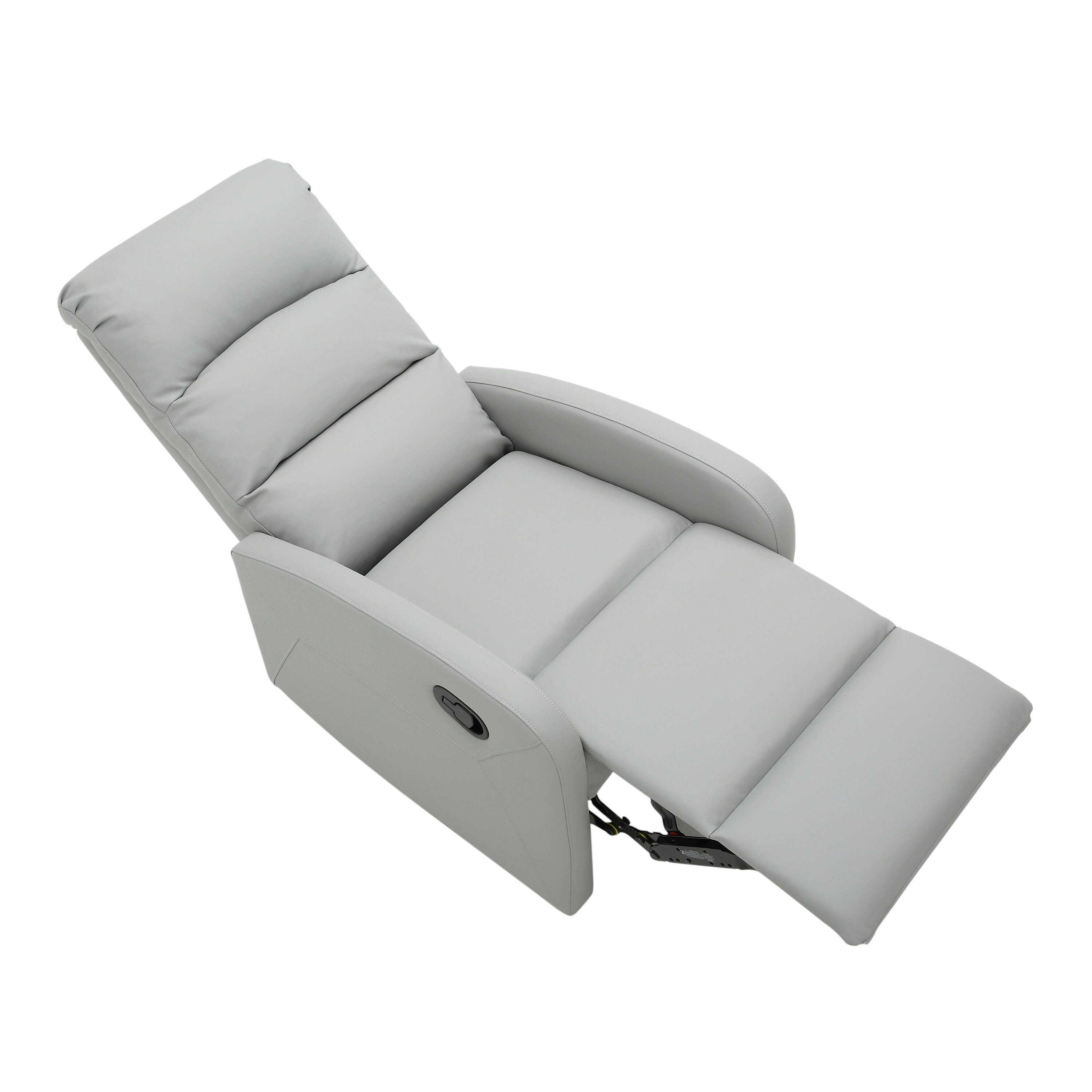 Dormi Faux Leather Contemporary Recliner, Gray, large