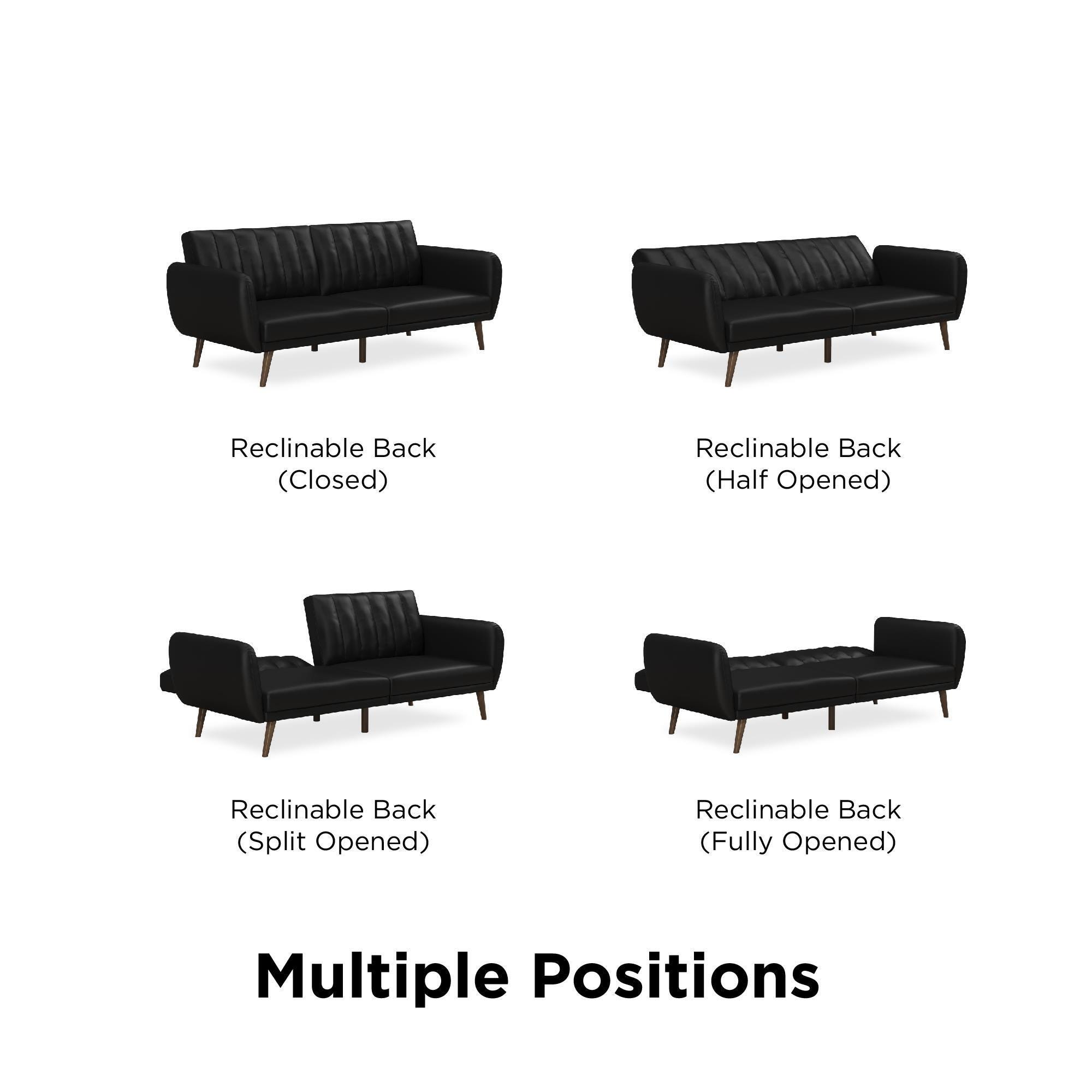 Novogratz Brittany Faux Leather Futon, Black, large