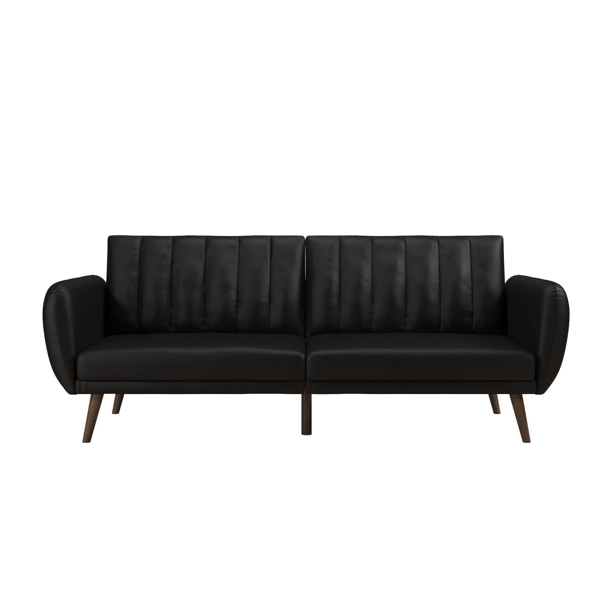Novogratz Brittany Faux Leather Futon, Black, large