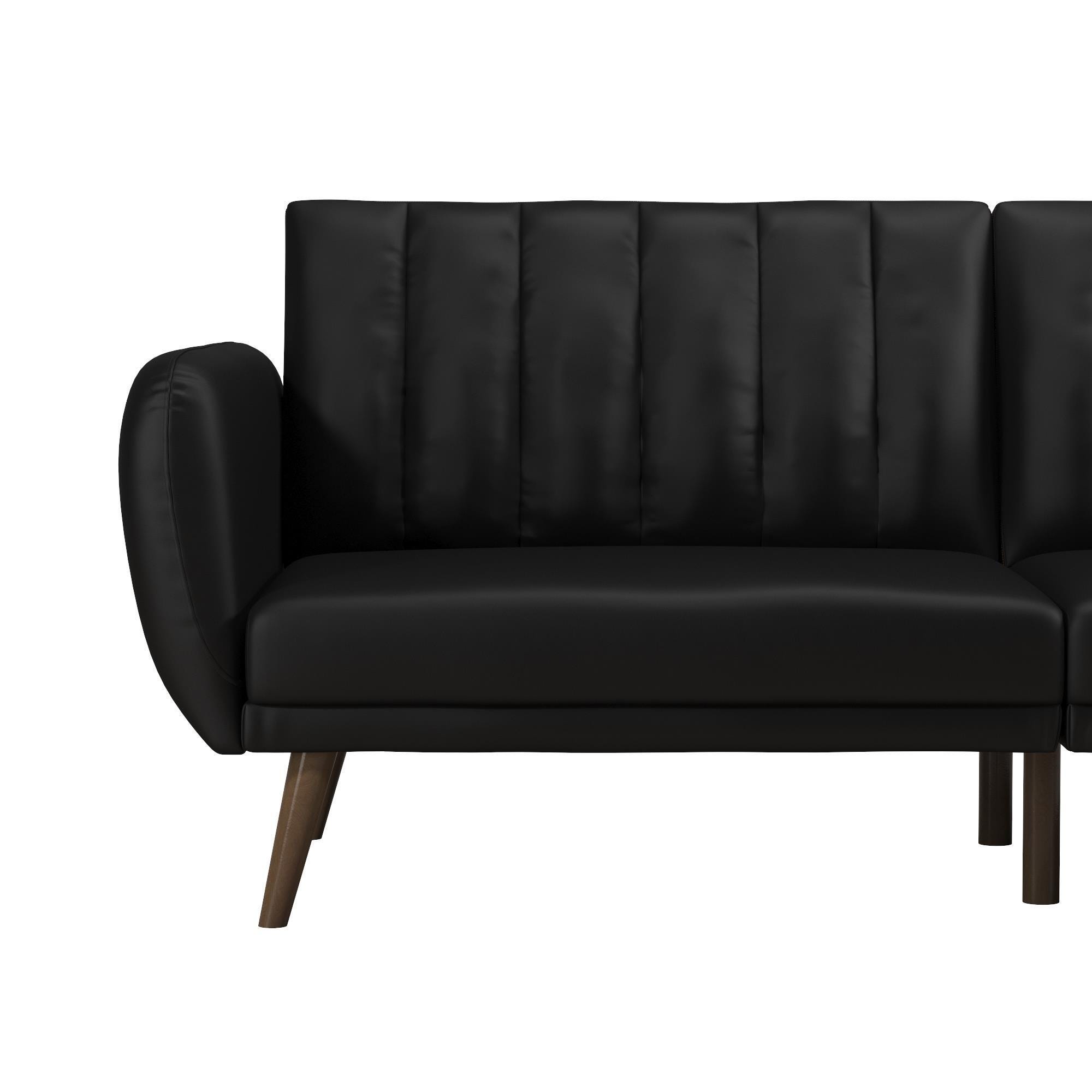 Novogratz Brittany Faux Leather Futon, Black, large