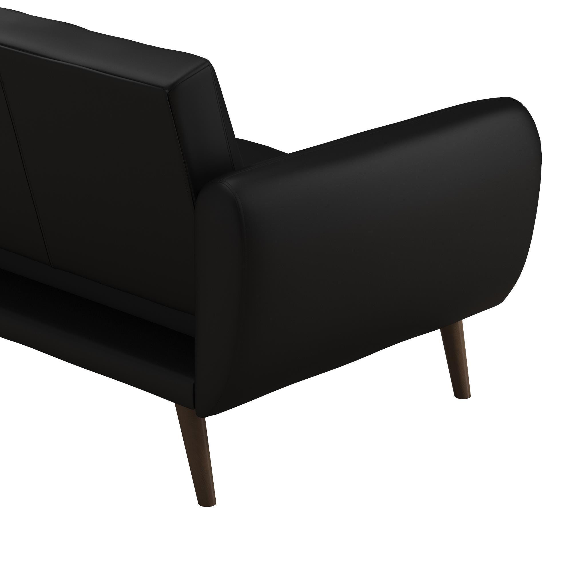 Novogratz Brittany Faux Leather Futon, Black, large