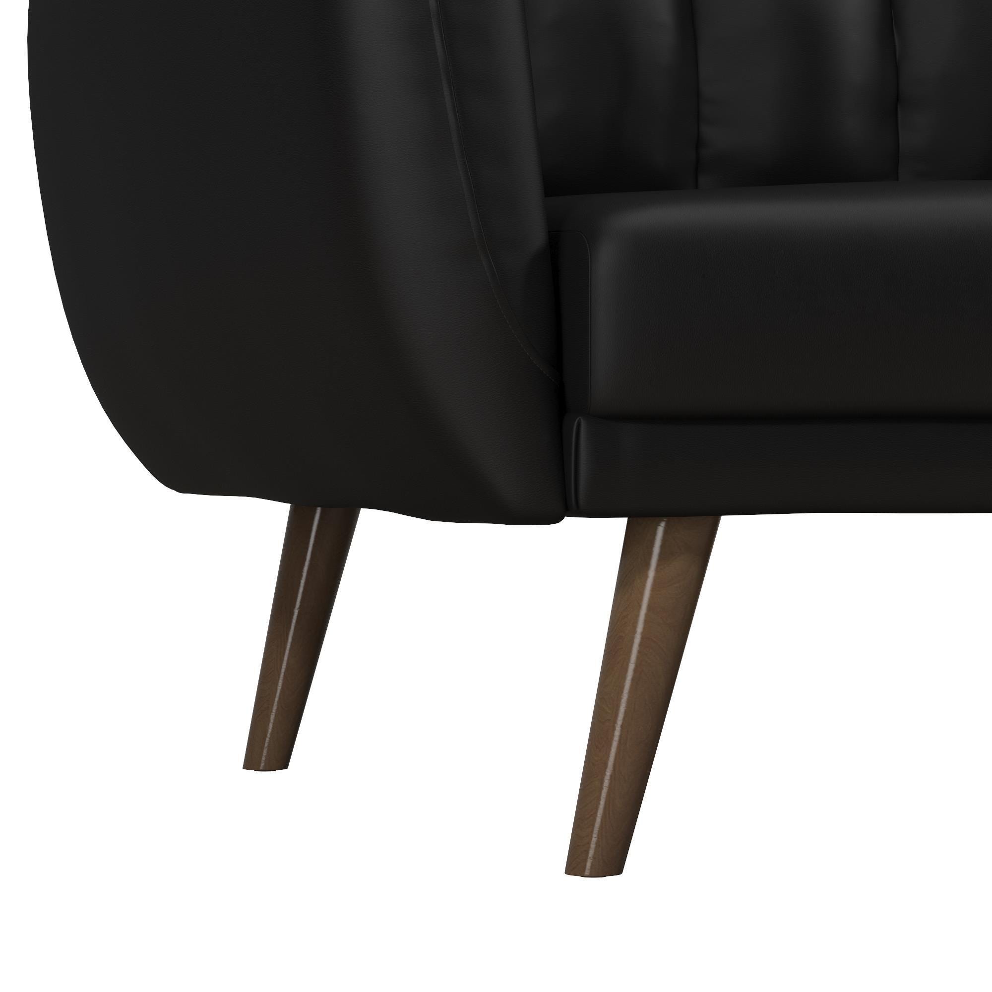 Novogratz Brittany Faux Leather Futon, Black, large