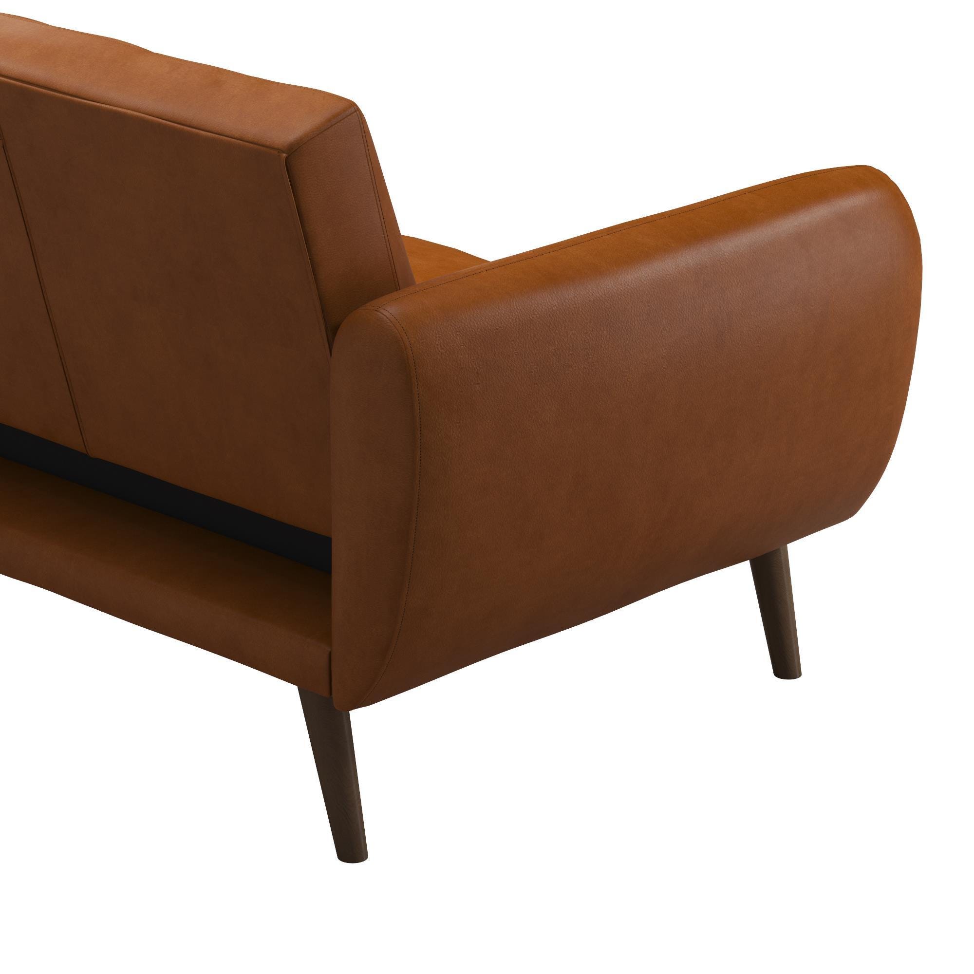Novogratz Brittany Faux Leather Futon, Camel, large