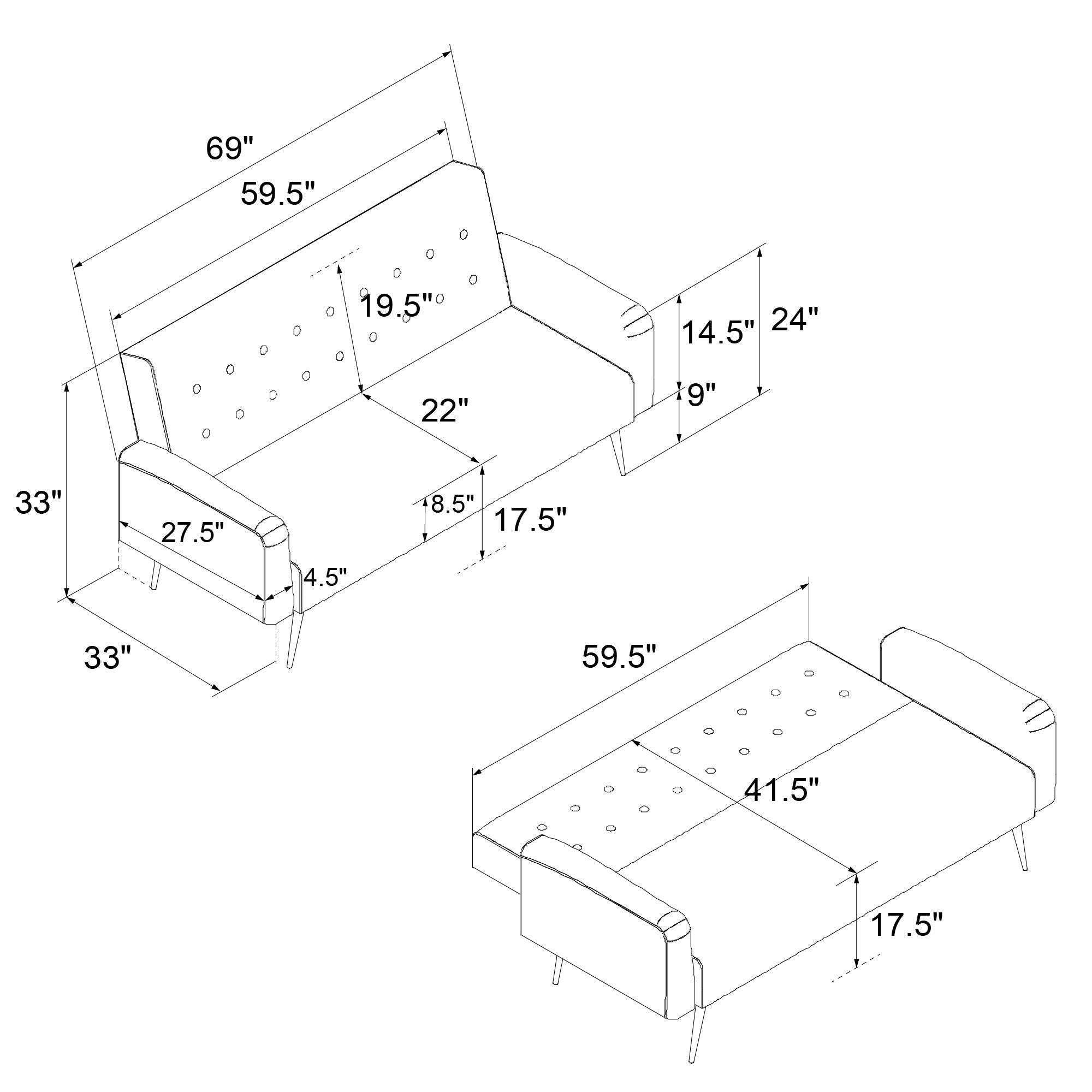 Novogratz Stevie Futon, , large