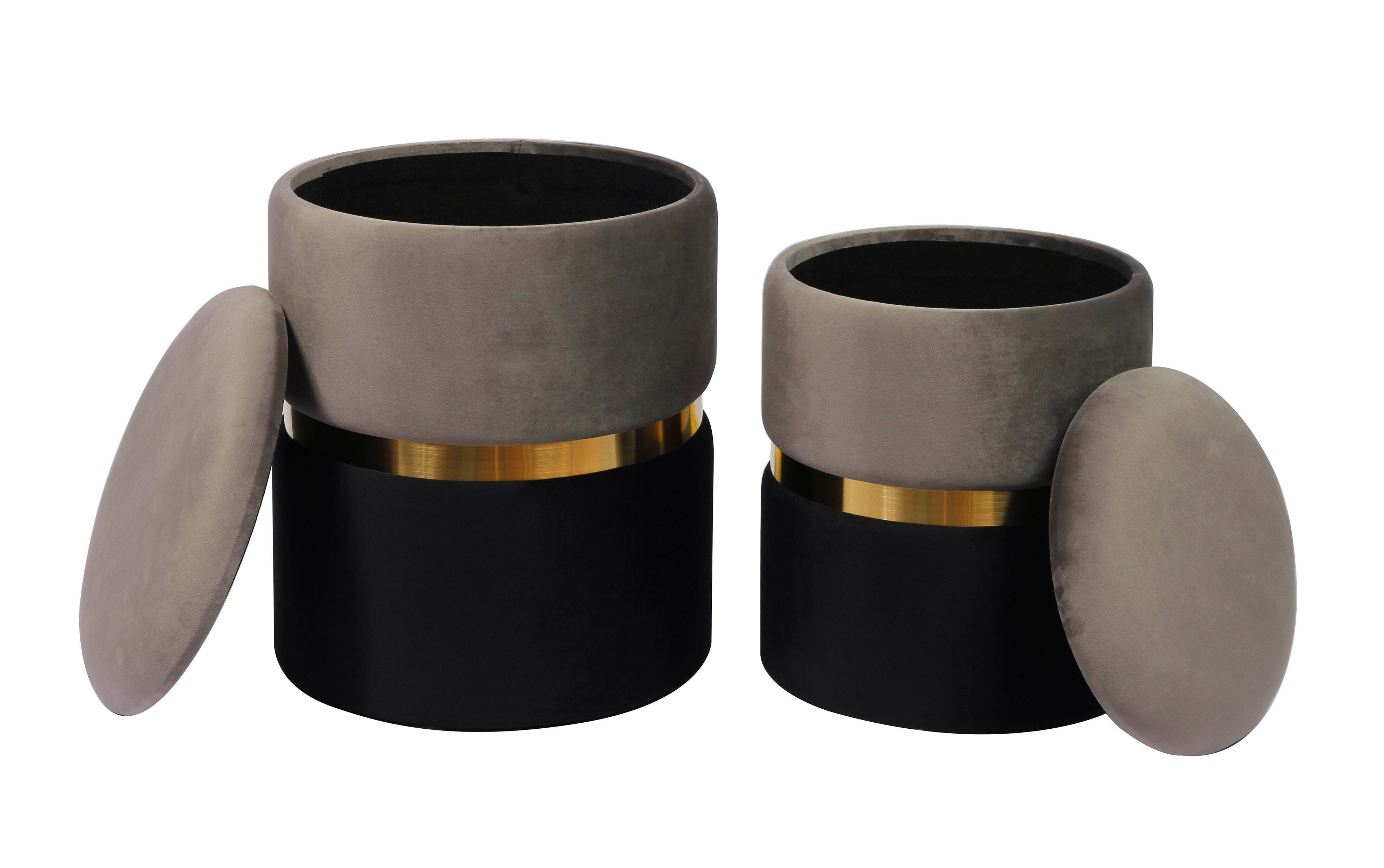 TOV Gigi Gray Storage Ottomans (Set of 2), , large