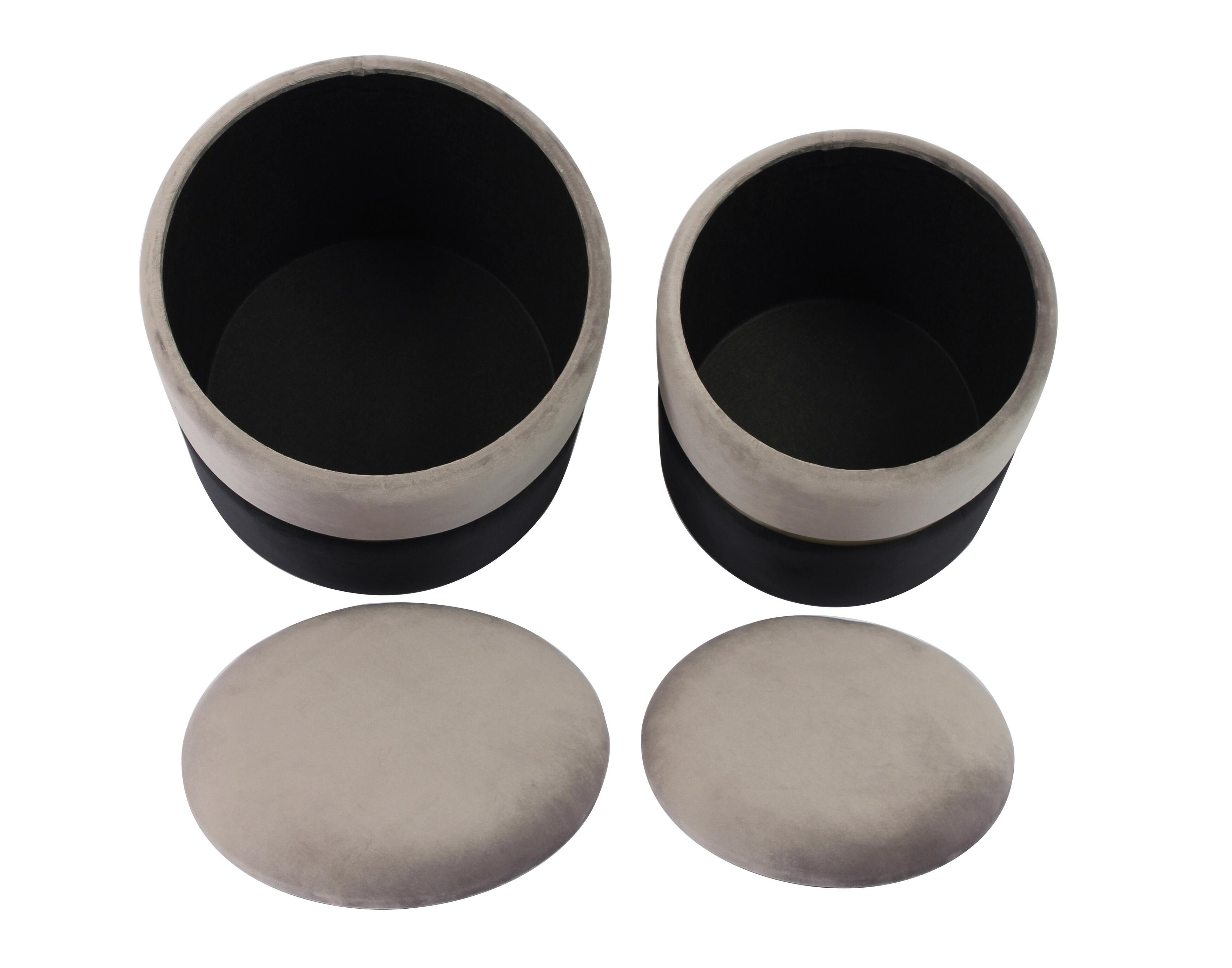 TOV Gigi Gray Storage Ottomans (Set of 2), , large