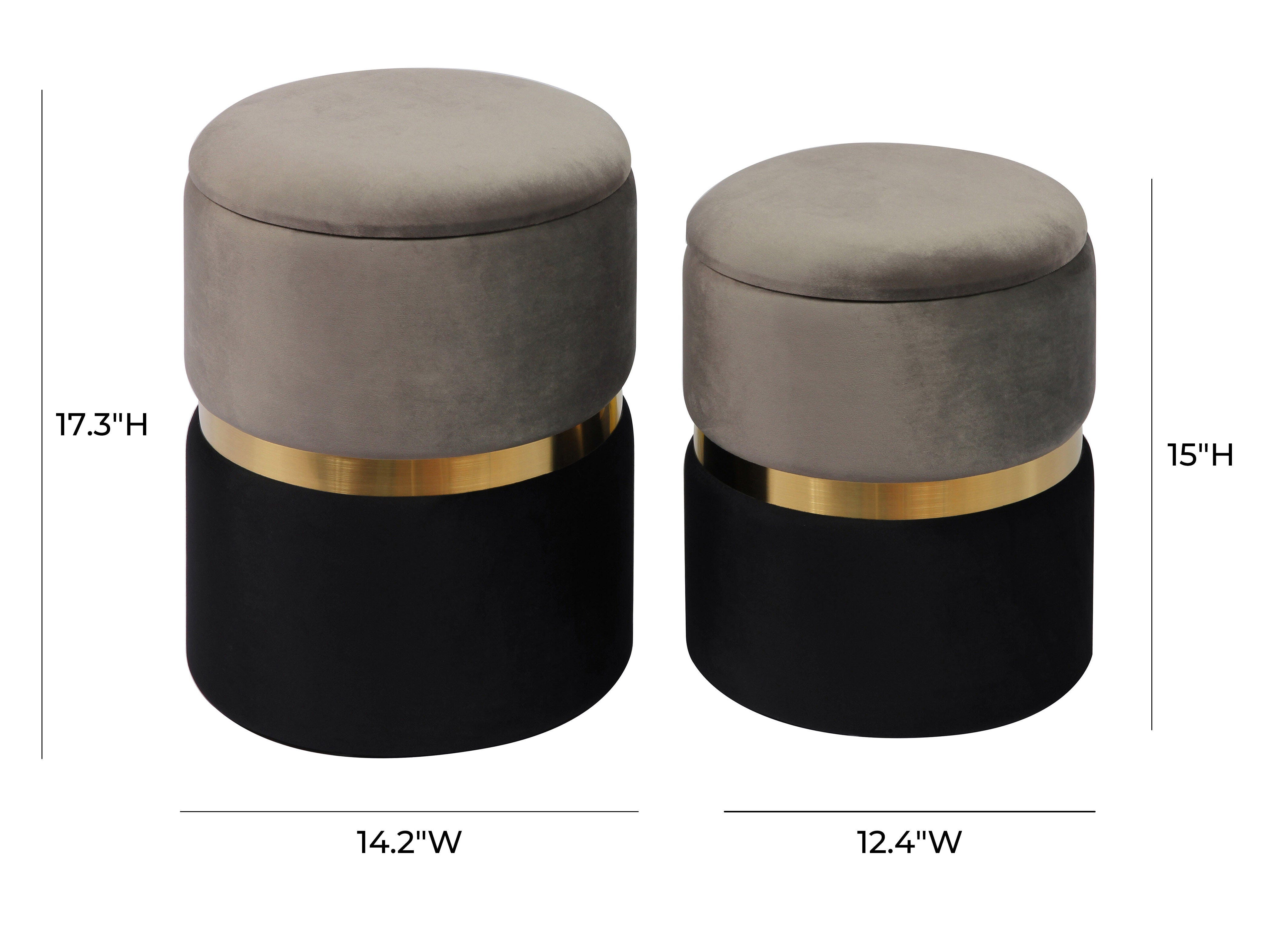 TOV Gigi Gray Storage Ottomans (Set of 2), , large