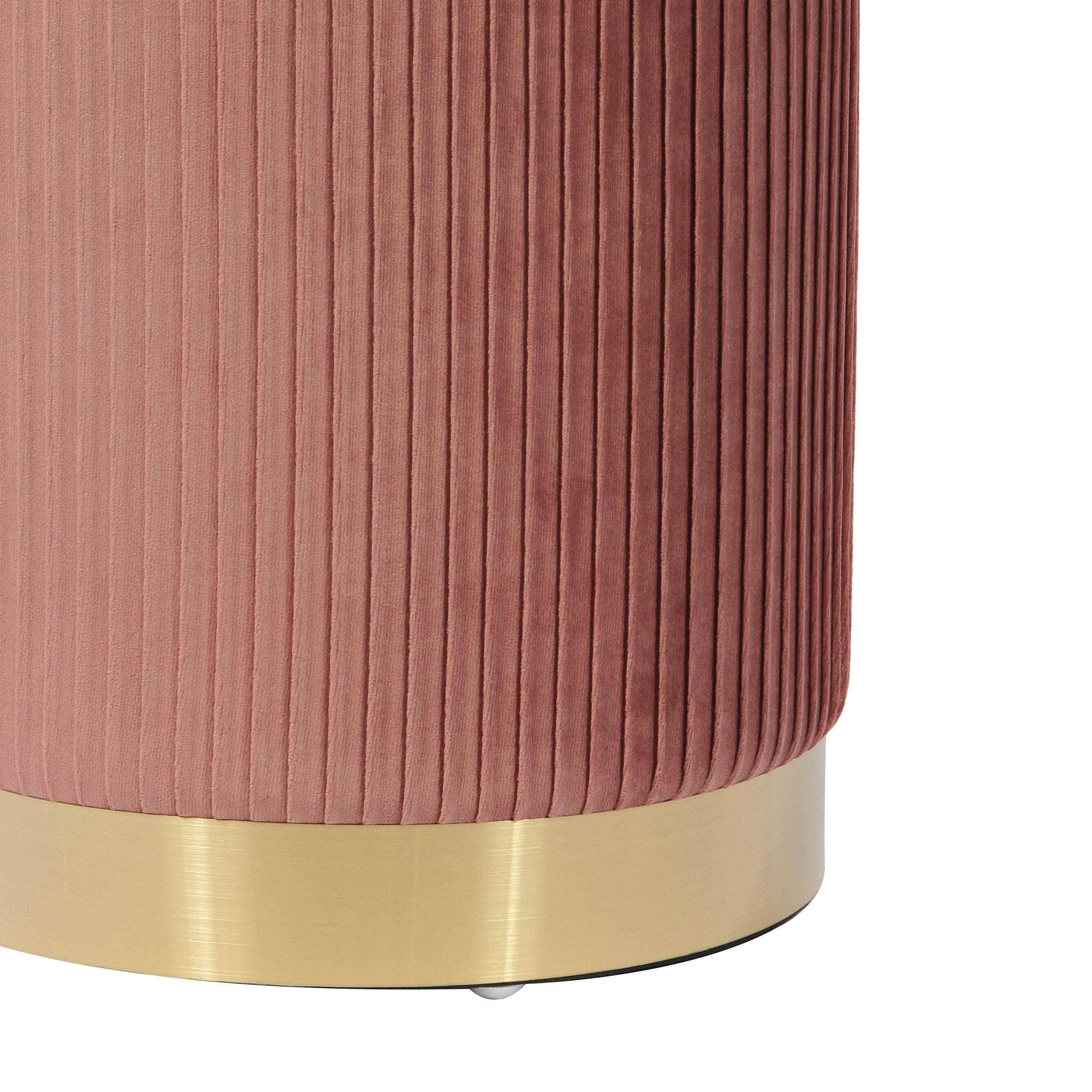 TOV Zoe Velvet Storage Ottoman, Blush, large