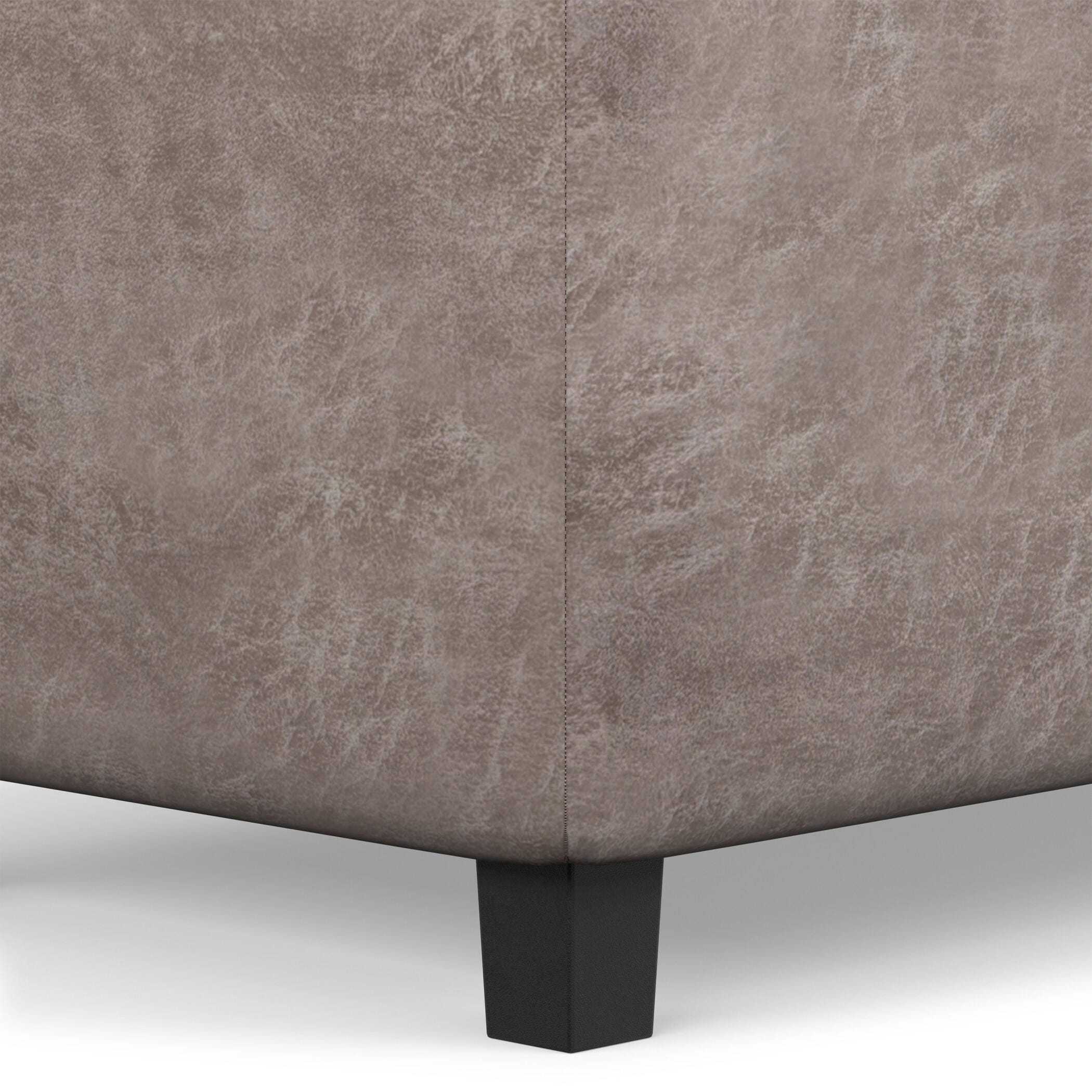 Simpli Home Cosmopolitan 34" Wide Contemporary Rectangle Storage Ottoman, Gray, large