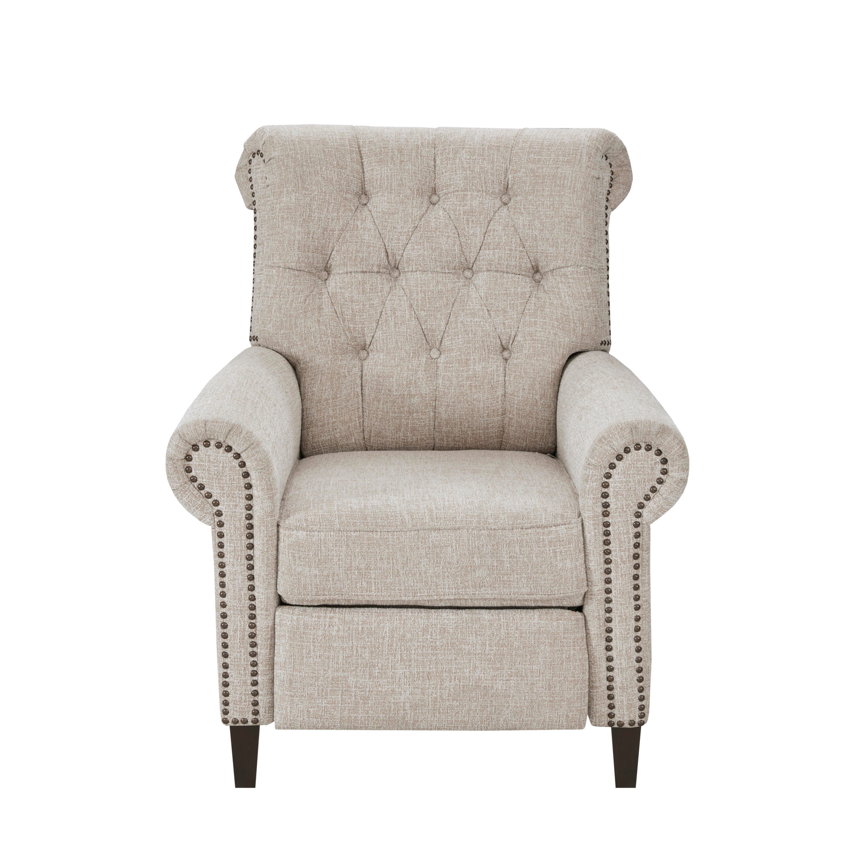 Madison Park Aidan Push Back Recliner, Cream, large