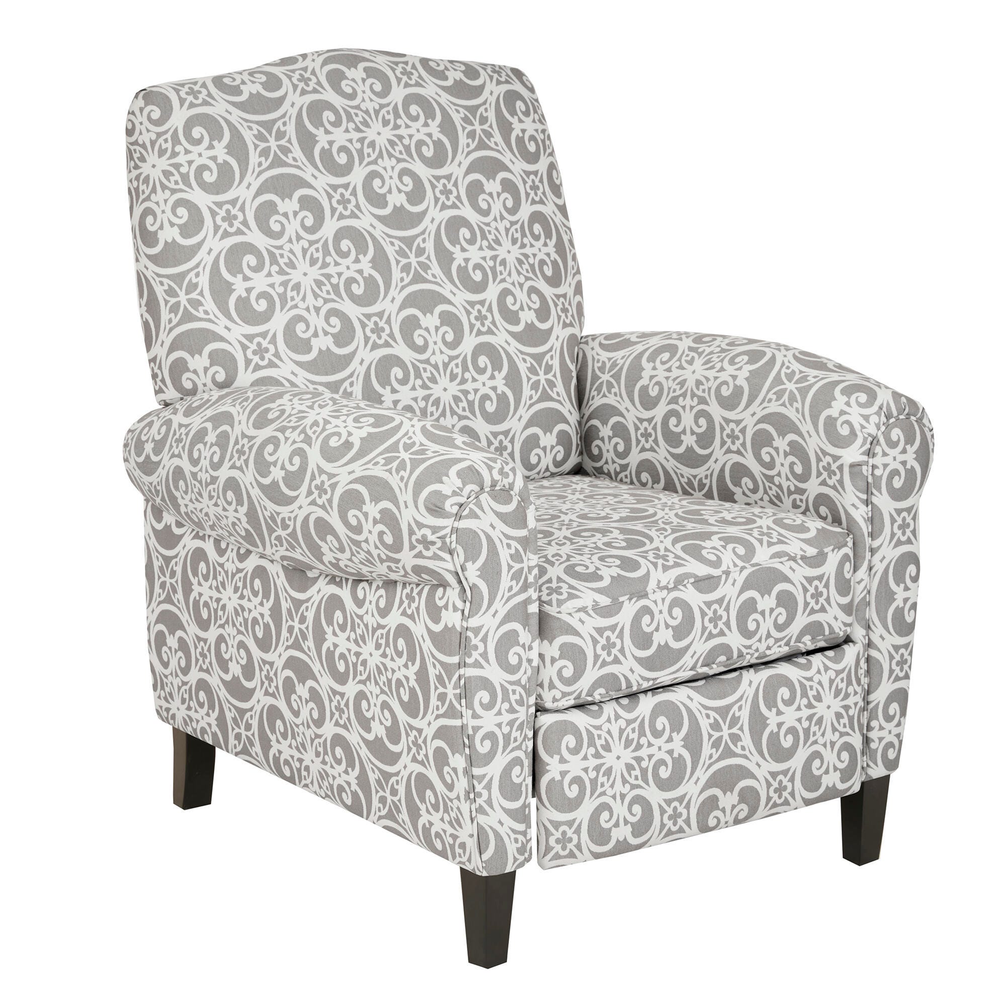 Madison Park Kirby Push Back Recliner, Gray, large