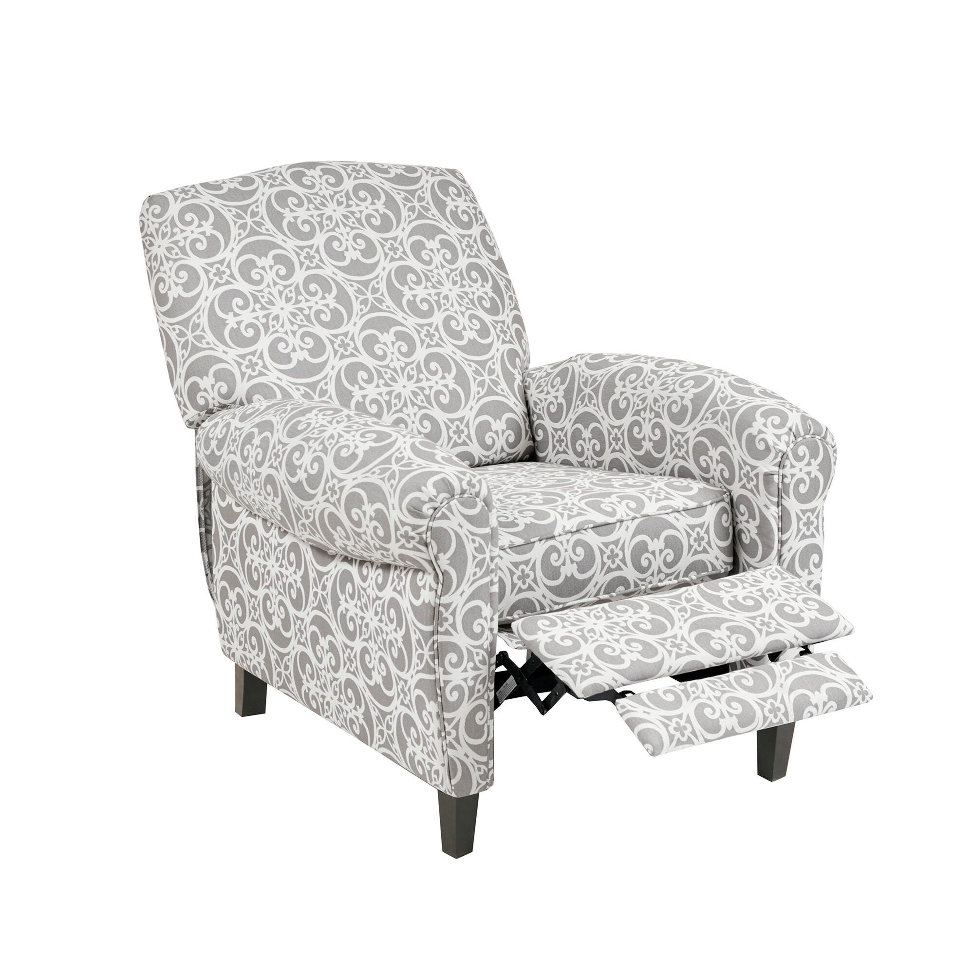 Madison Park Kirby Push Back Recliner, Gray, large