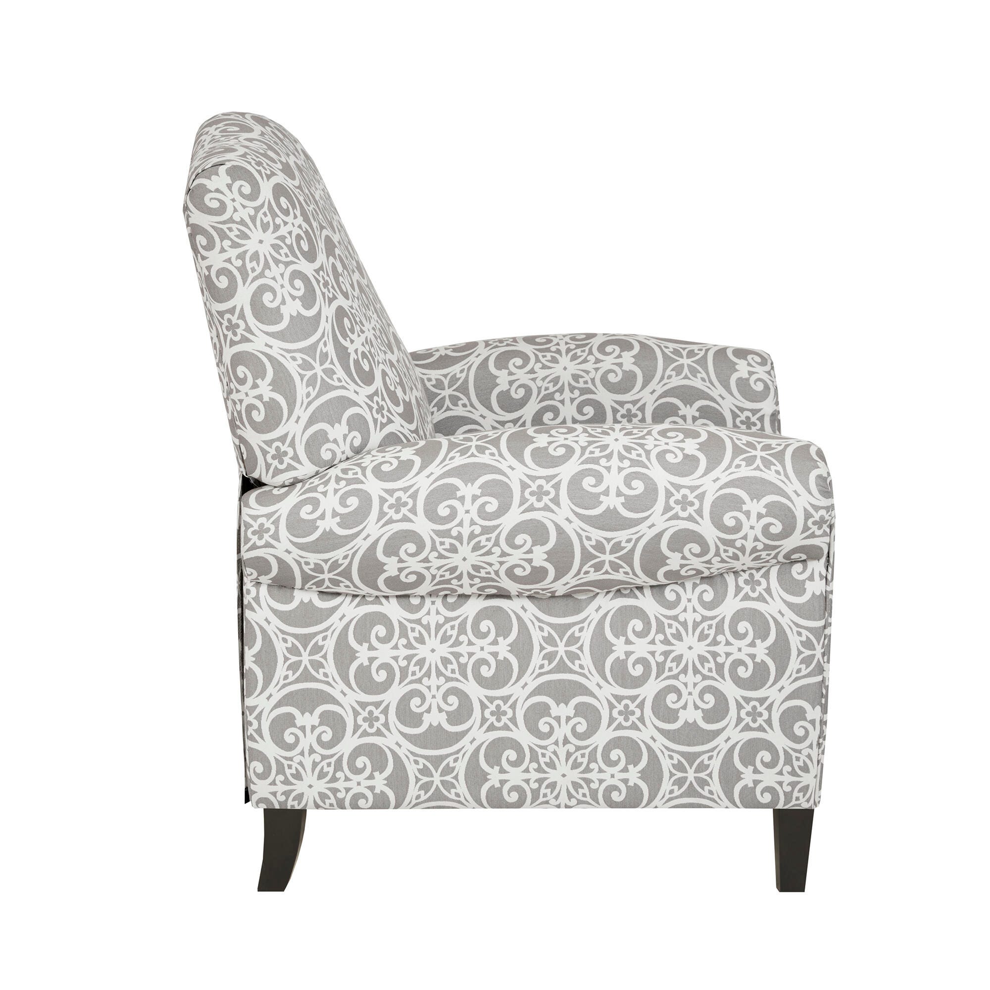 Madison Park Kirby Push Back Recliner, Gray, large