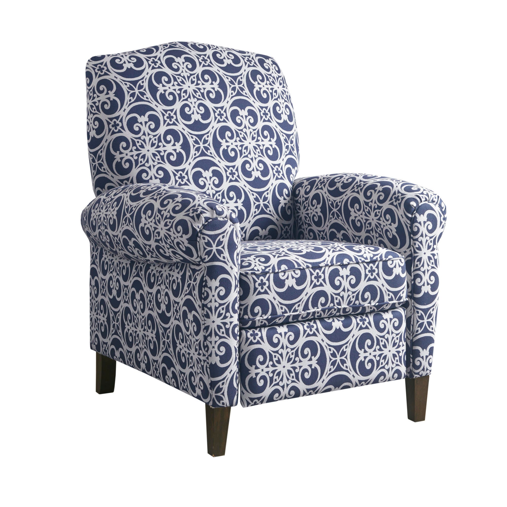 Madison Park Kirby Push Back Recliner, Navy Multi, large