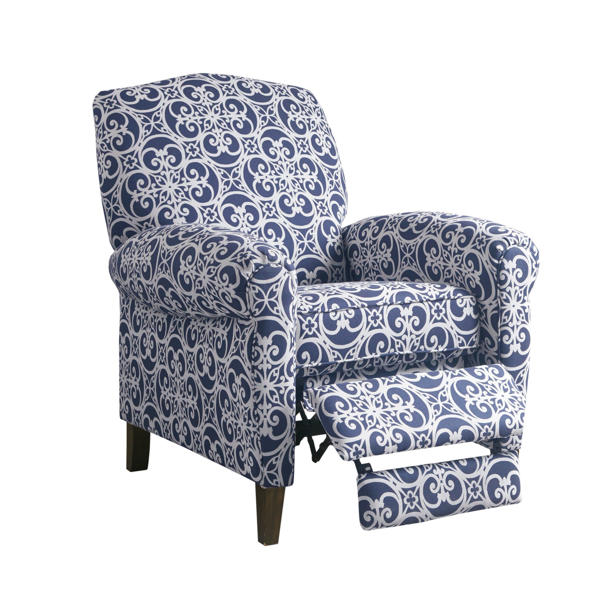 Madison Park Kirby Push Back Recliner, Navy Multi, large