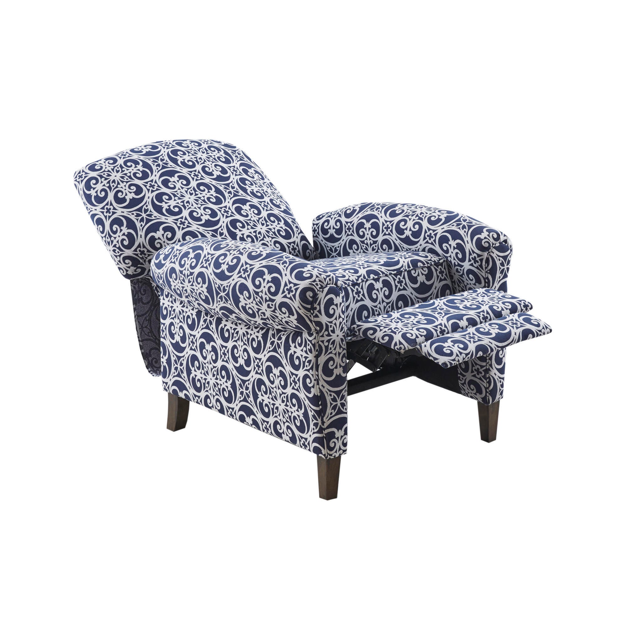 Madison Park Kirby Push Back Recliner, Navy Multi, large
