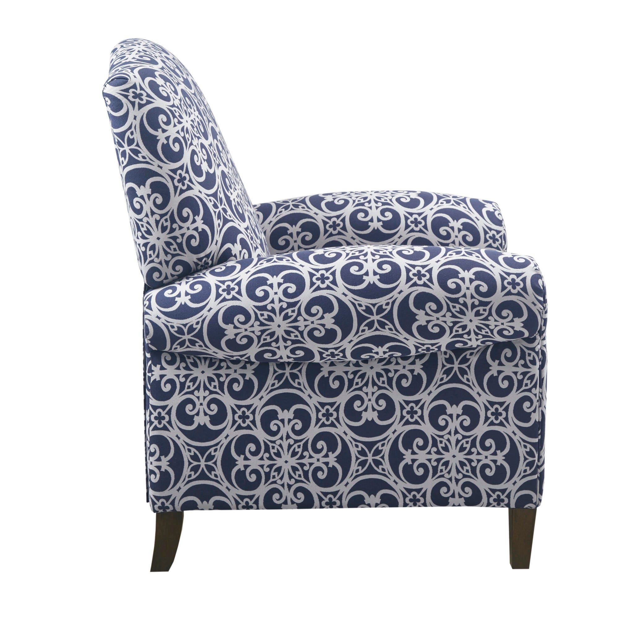 Madison Park Kirby Push Back Recliner, Navy Multi, large