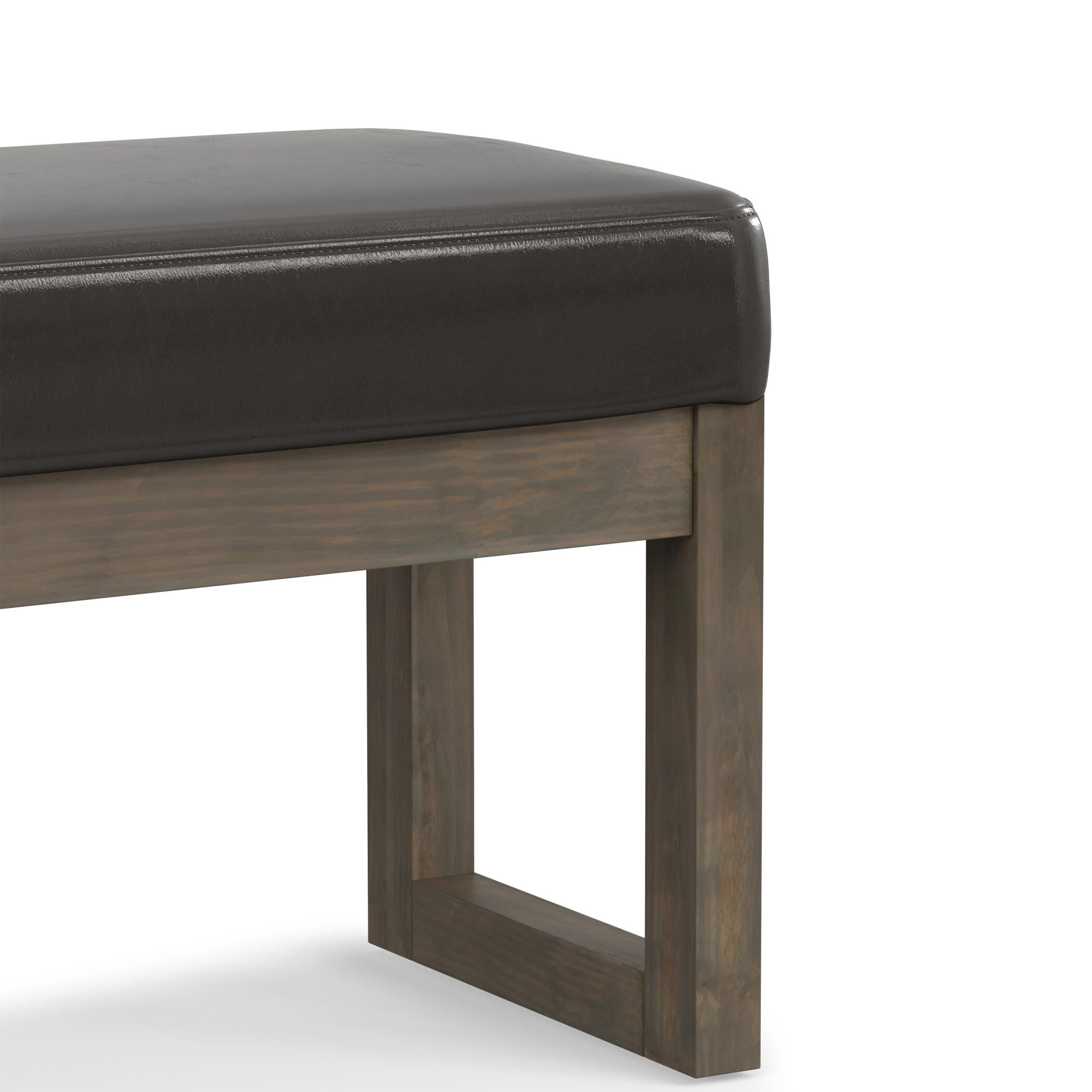 Simpli Home Milltown 44" Ottoman, Brown, large
