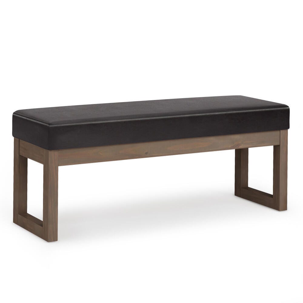 Simpli Home Milltown 44" Ottoman, Brown, large