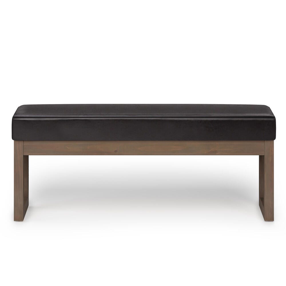 Simpli Home Milltown 44" Ottoman, Brown, large