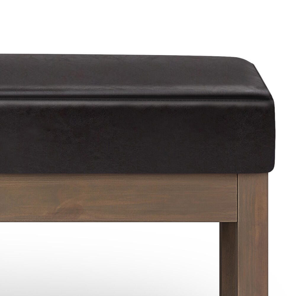 Simpli Home Milltown 44" Ottoman, Brown, large