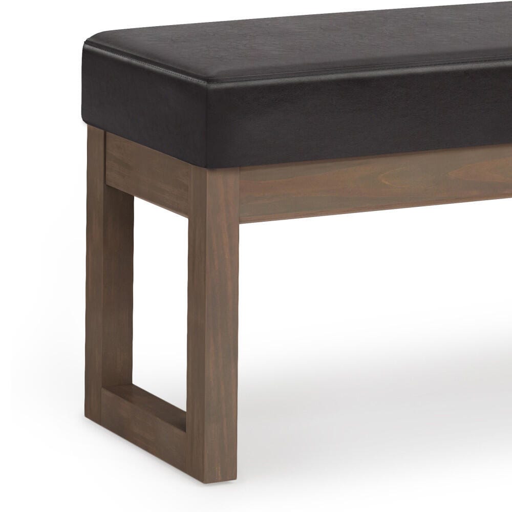 Simpli Home Milltown 44" Ottoman, Brown, large