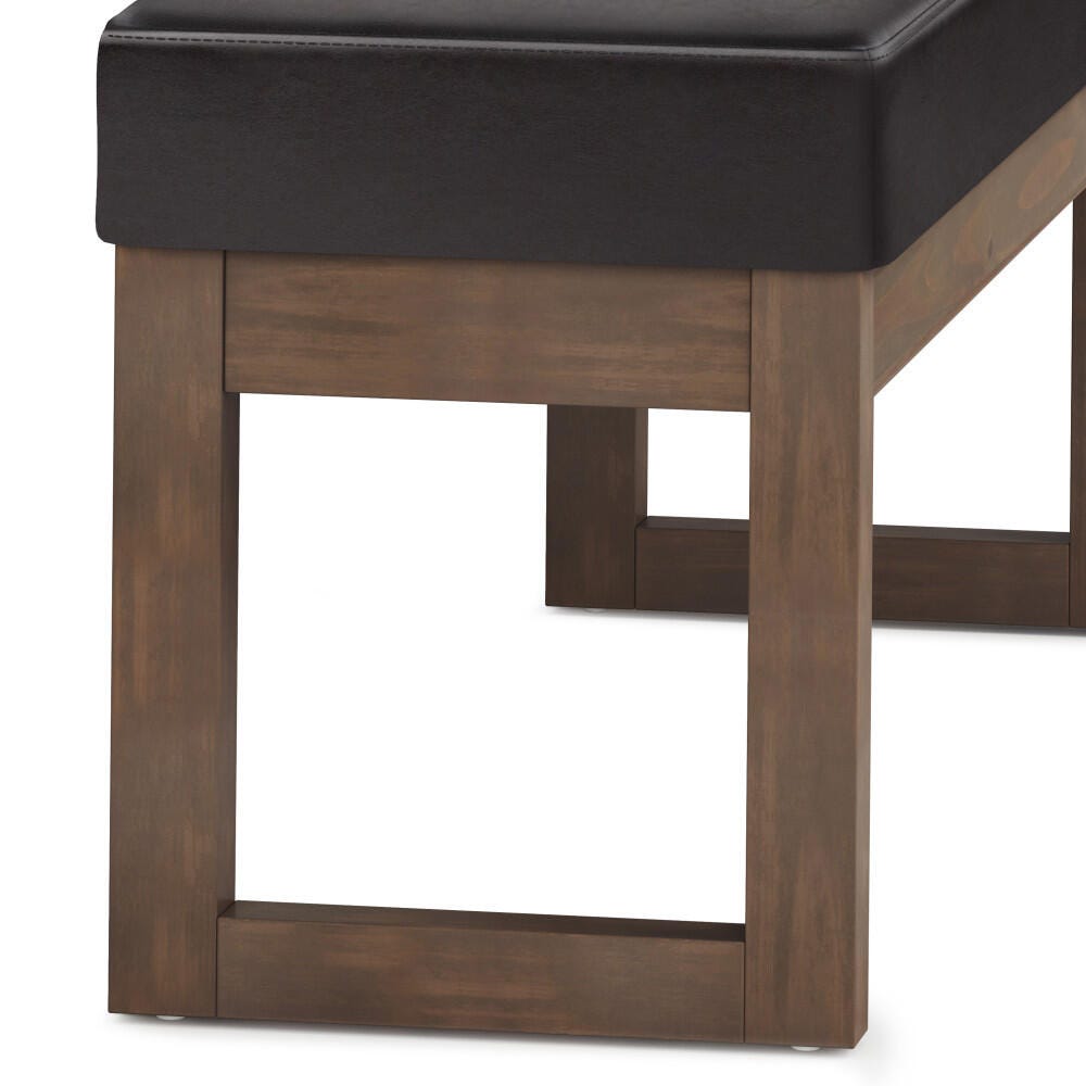 Simpli Home Milltown 44" Ottoman, Brown, large