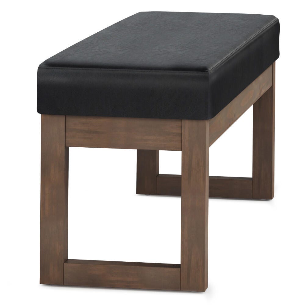 Simpli Home 44" Rectangle Ottoman, Black, large