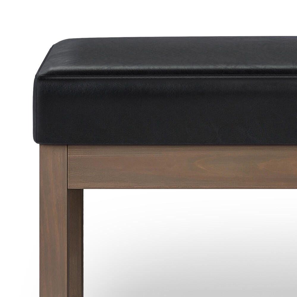 Simpli Home 44" Rectangle Ottoman, Black, large