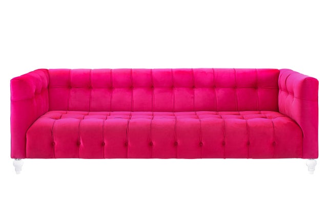 TOV Bea Pink Velvet Sofa