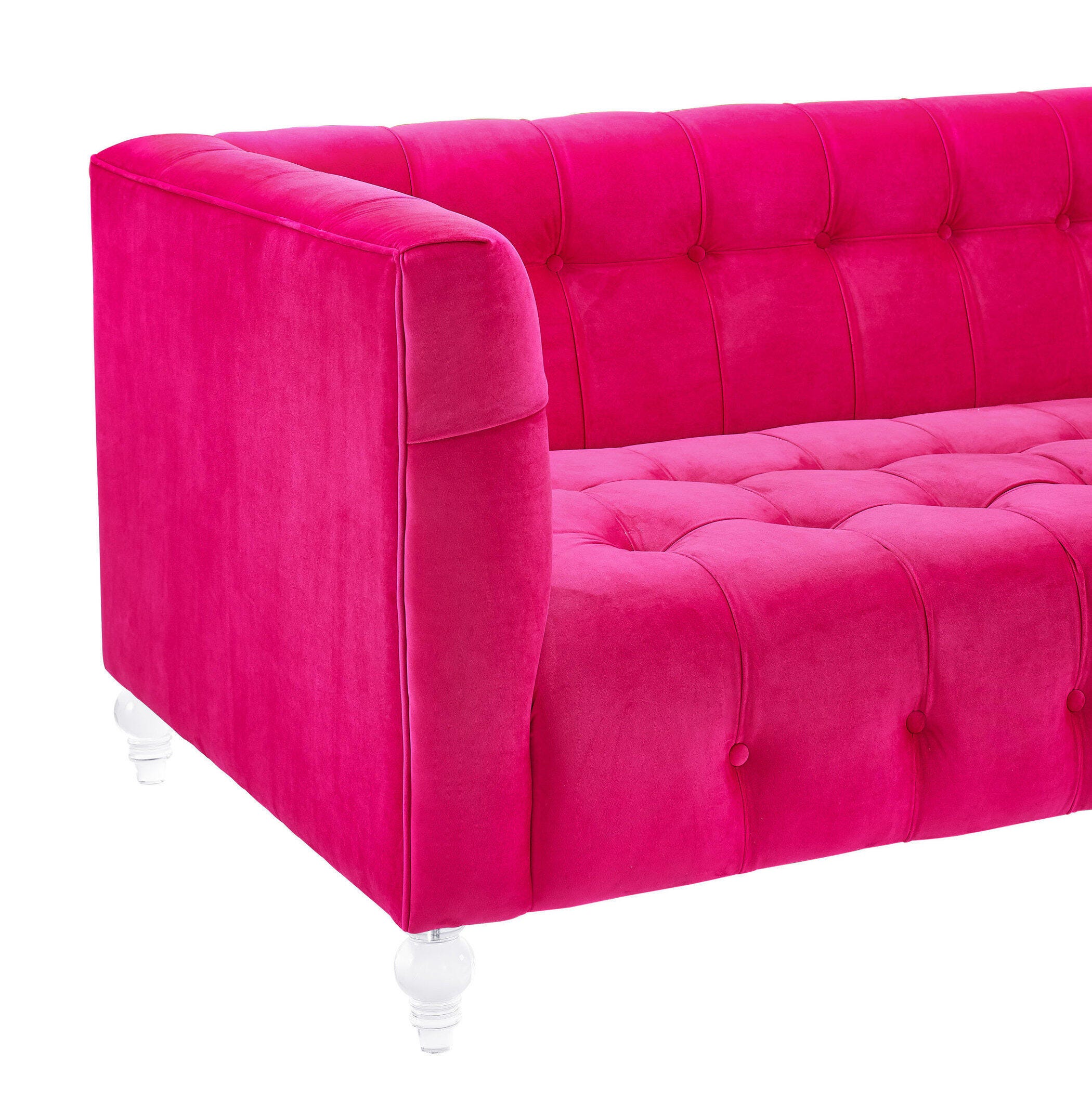 TOV Bea Pink Velvet Sofa, Pink, large