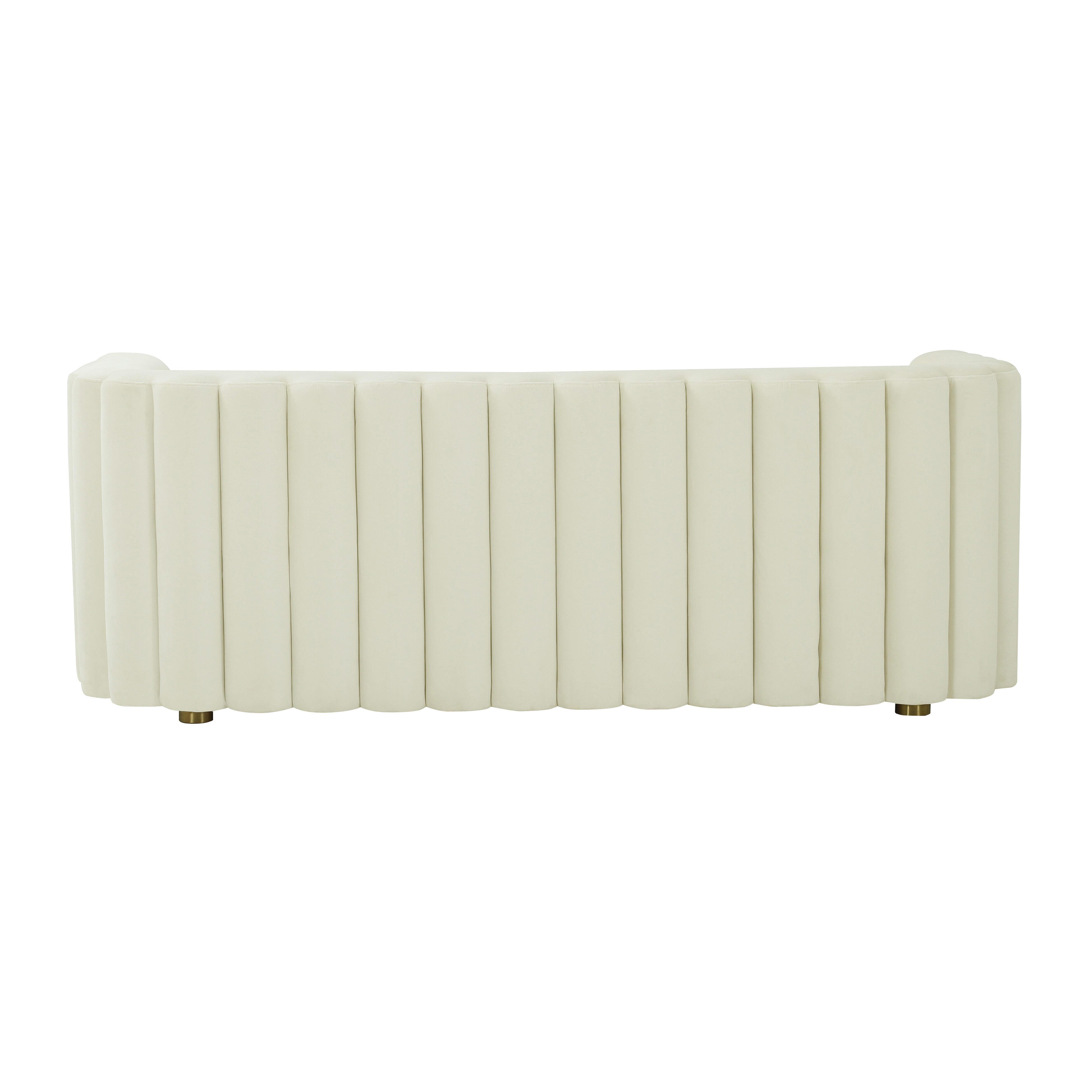 TOV Callie Cream Velvet Sofa, , large