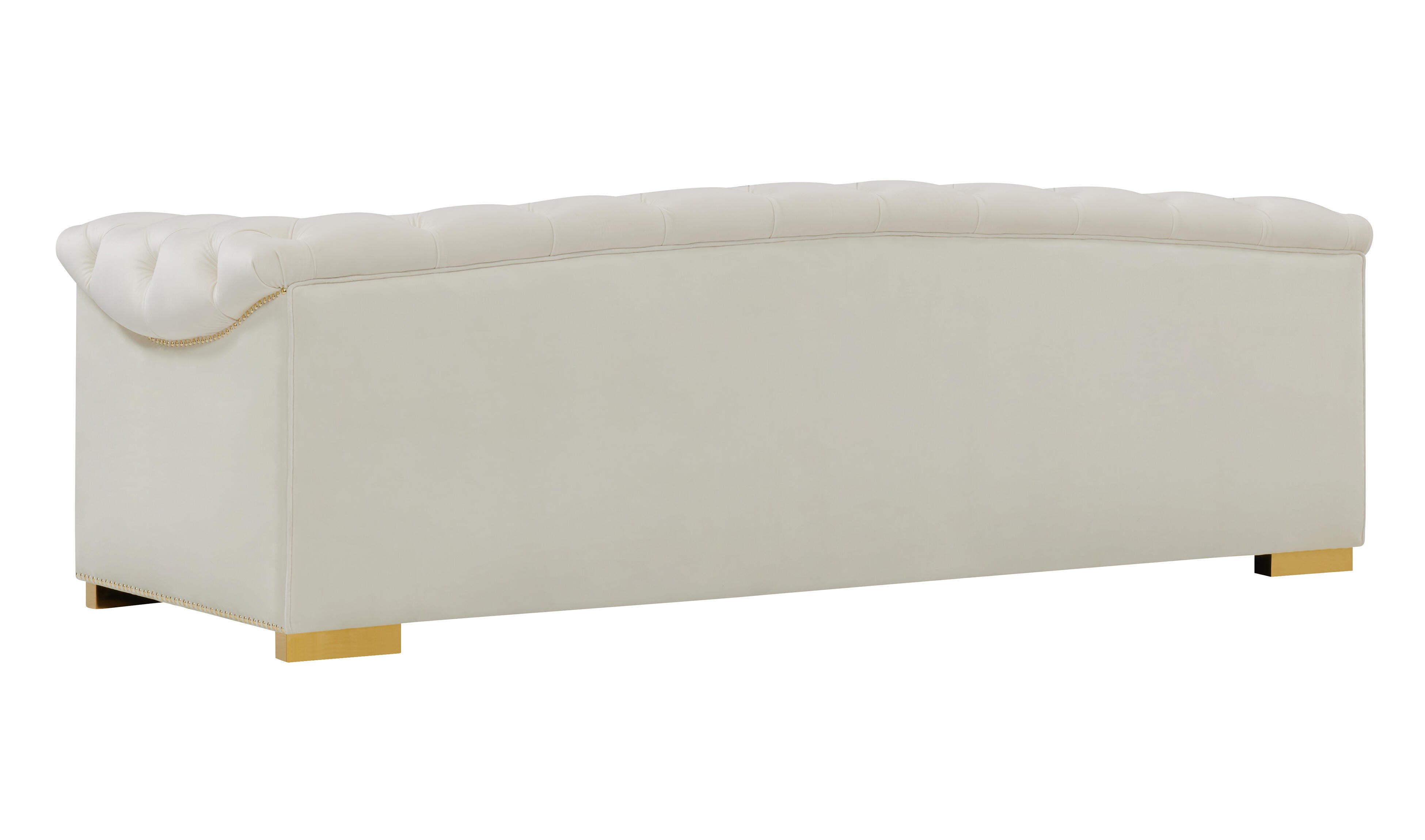 TOV Farah Cream Velvet Sofa, Cream, large