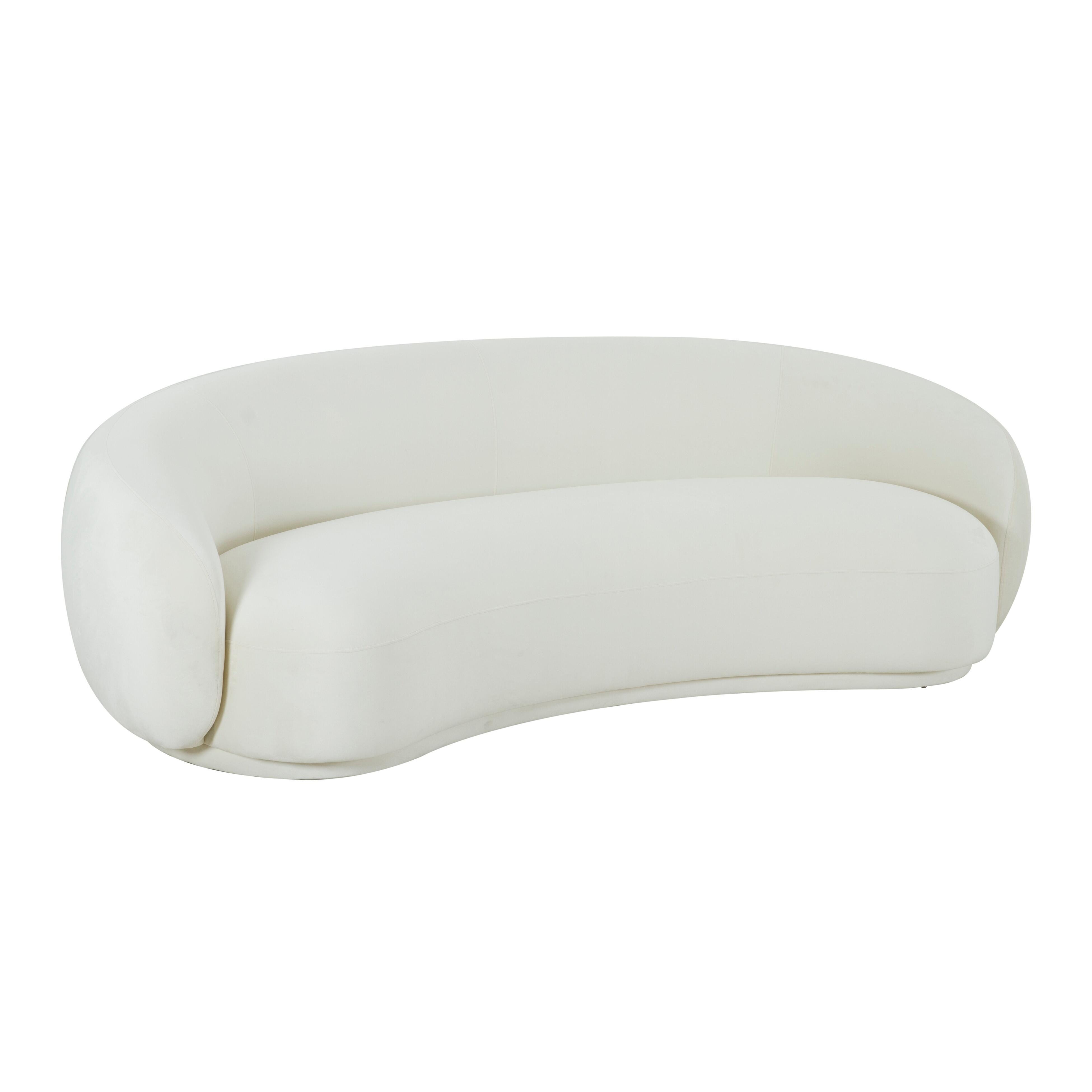 TOV Furniture Kendall Cream Velvet Sofa | Ashley