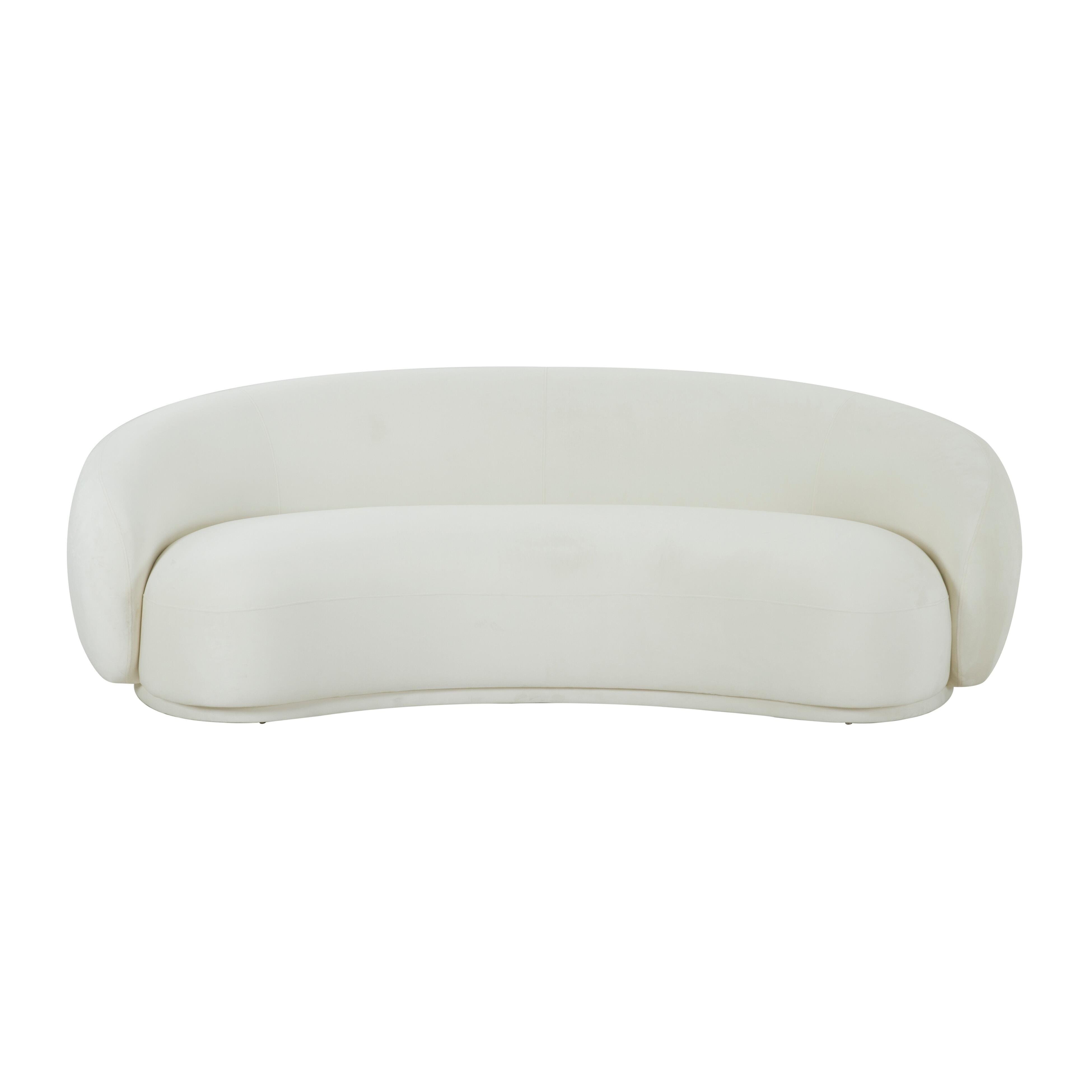 TOV Furniture Kendall Cream Velvet Sofa | Ashley