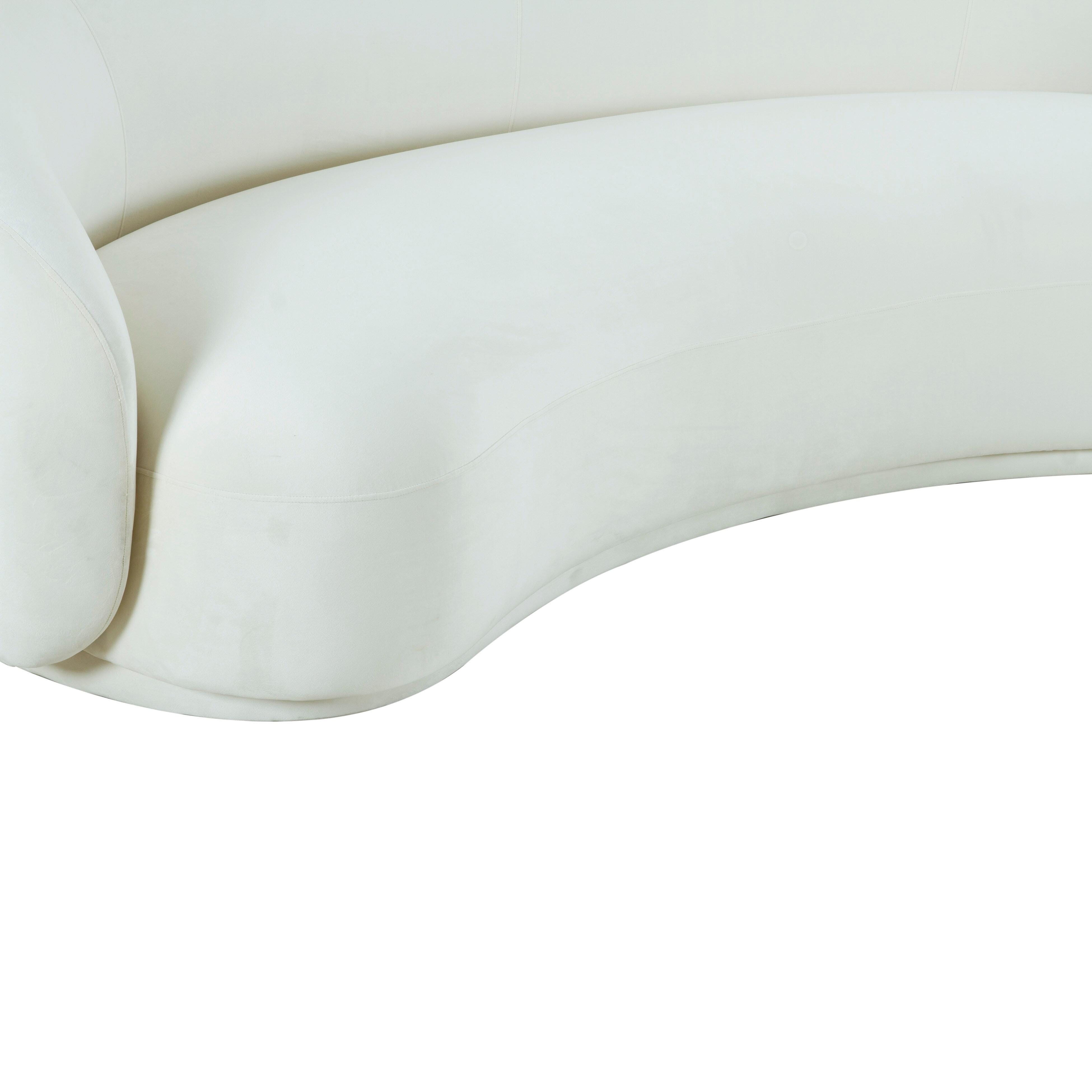 TOV Furniture Kendall Cream Velvet Sofa | Ashley