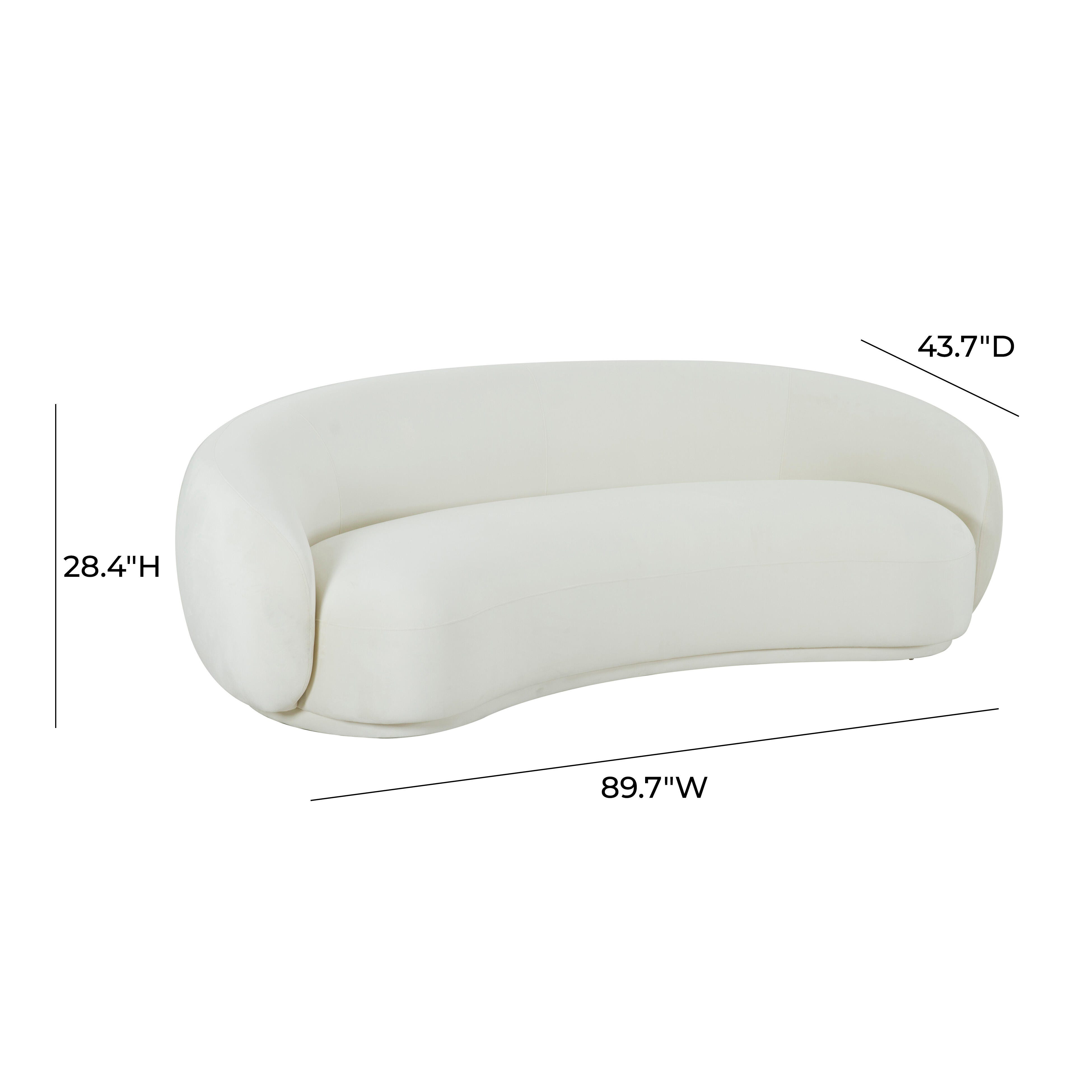 TOV Furniture Kendall Cream Velvet Sofa | Ashley
