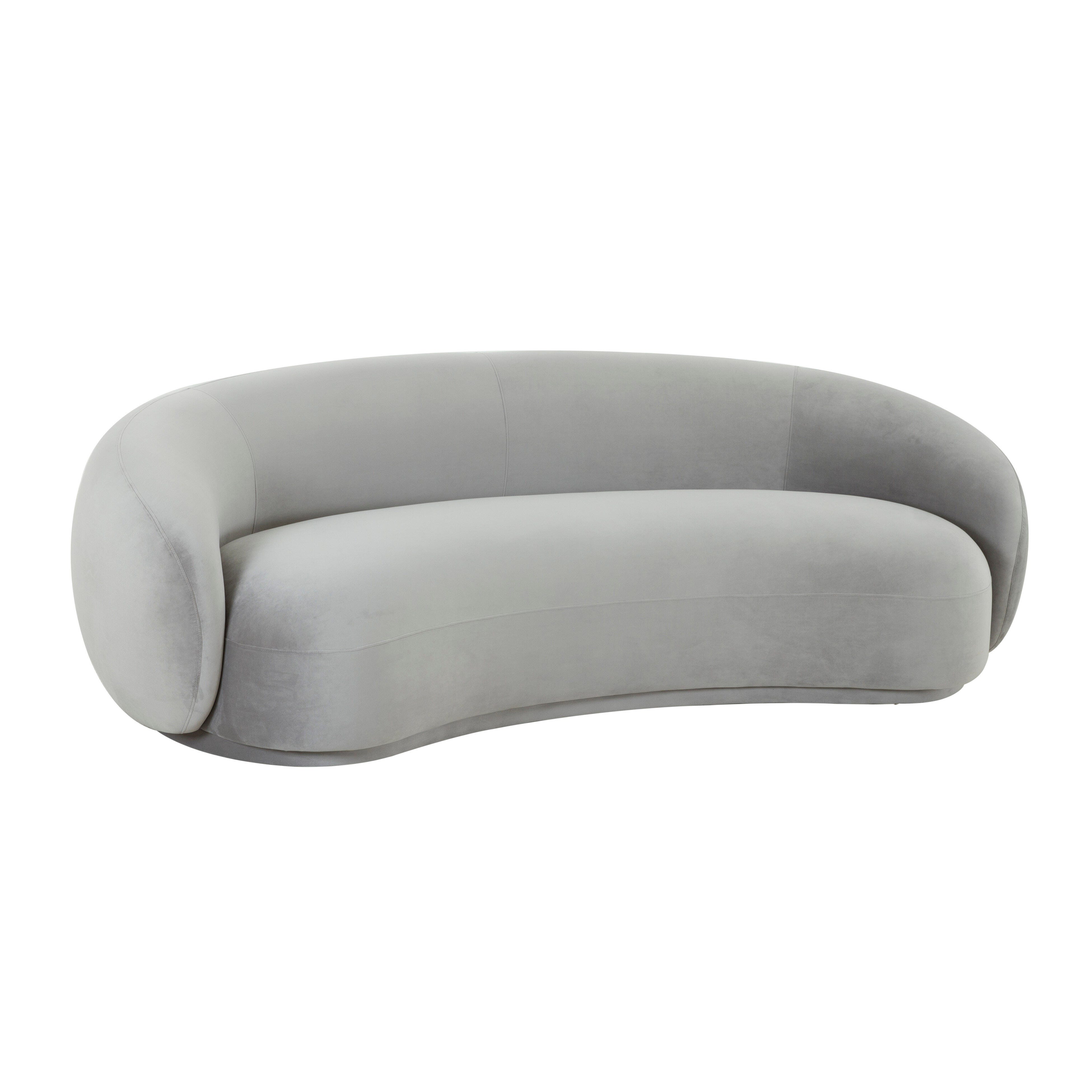 TOV Furniture Kendall Light Grey Velvet Sofa, , large