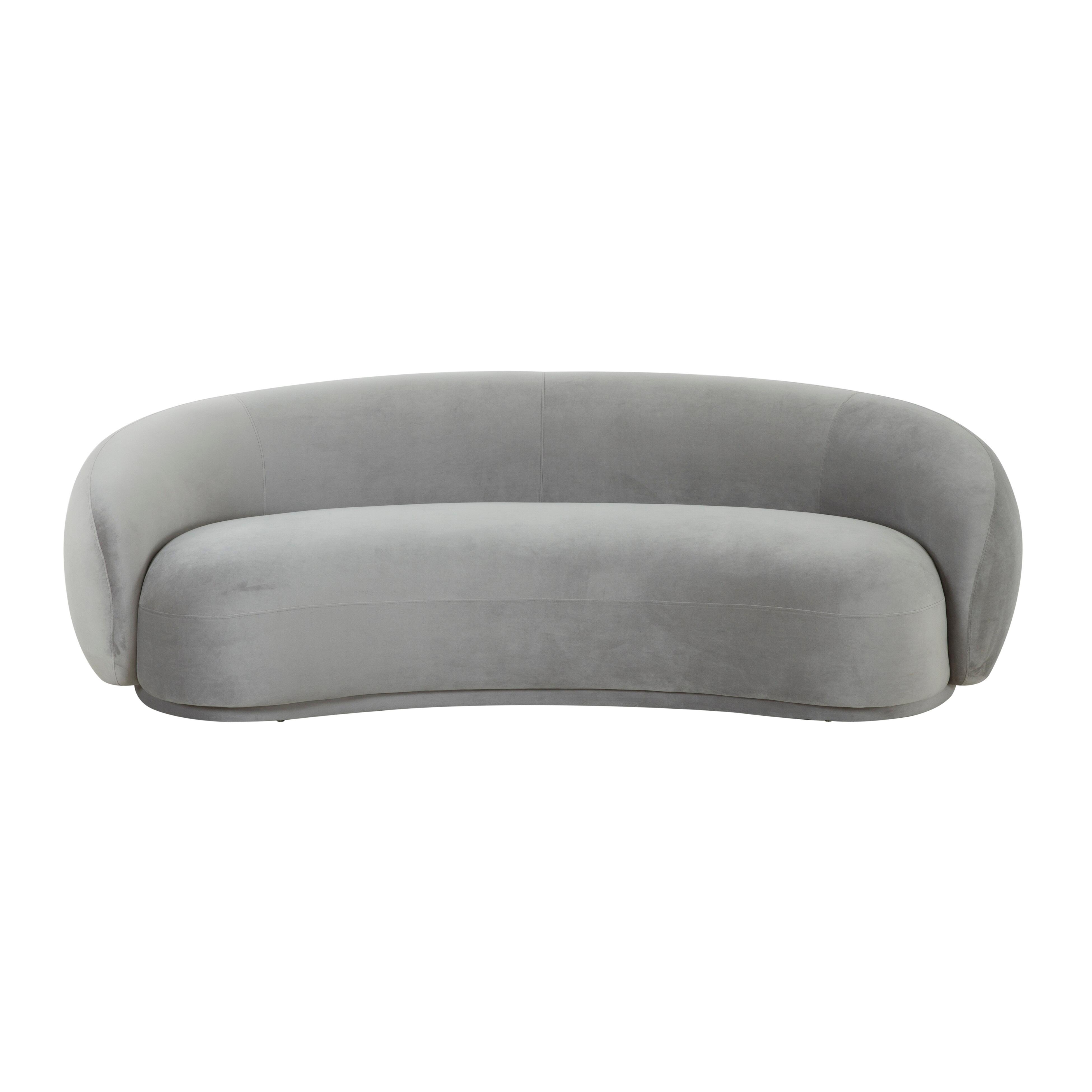 TOV Furniture Kendall Light Grey Velvet Sofa, , large