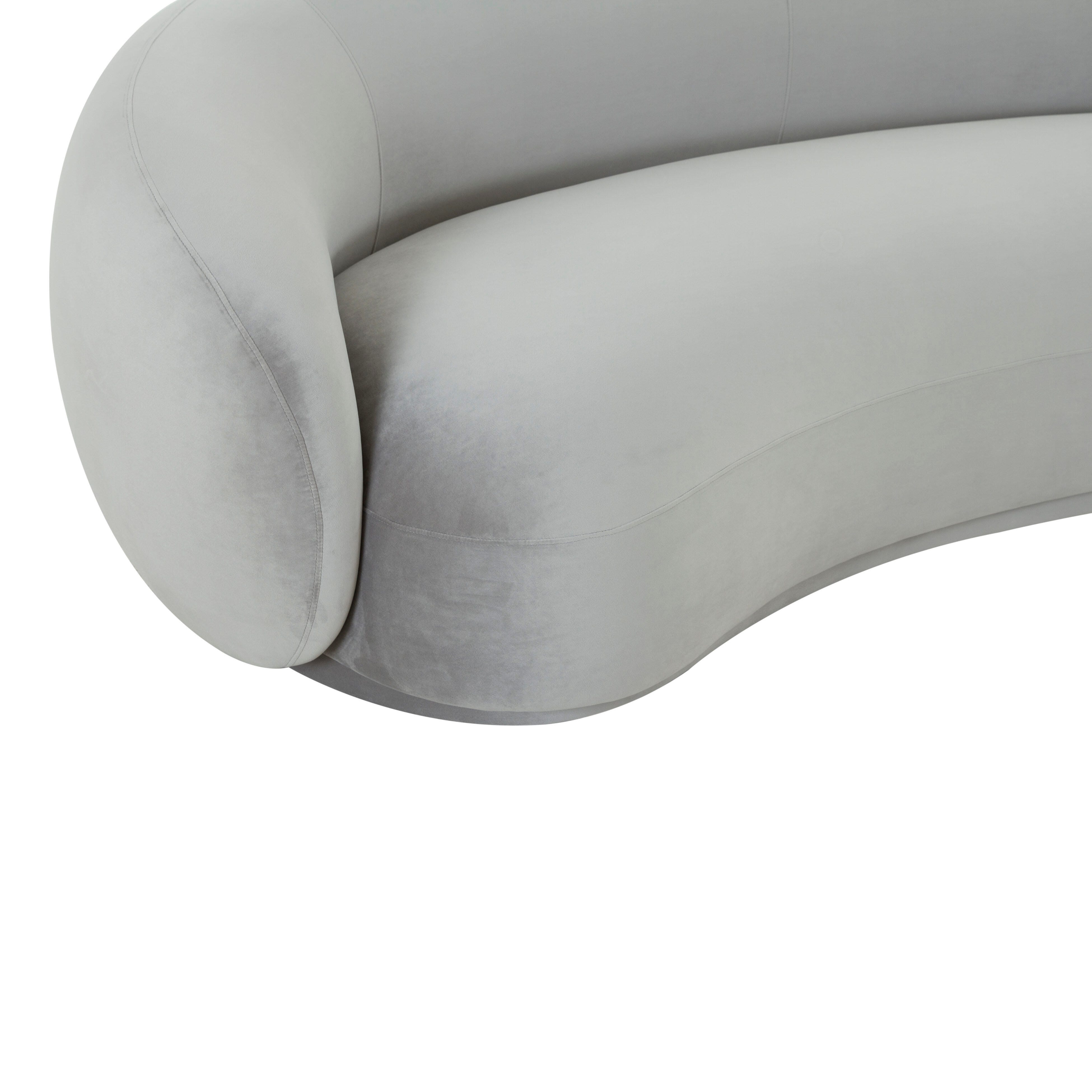 TOV Furniture Kendall Light Grey Velvet Sofa, , large