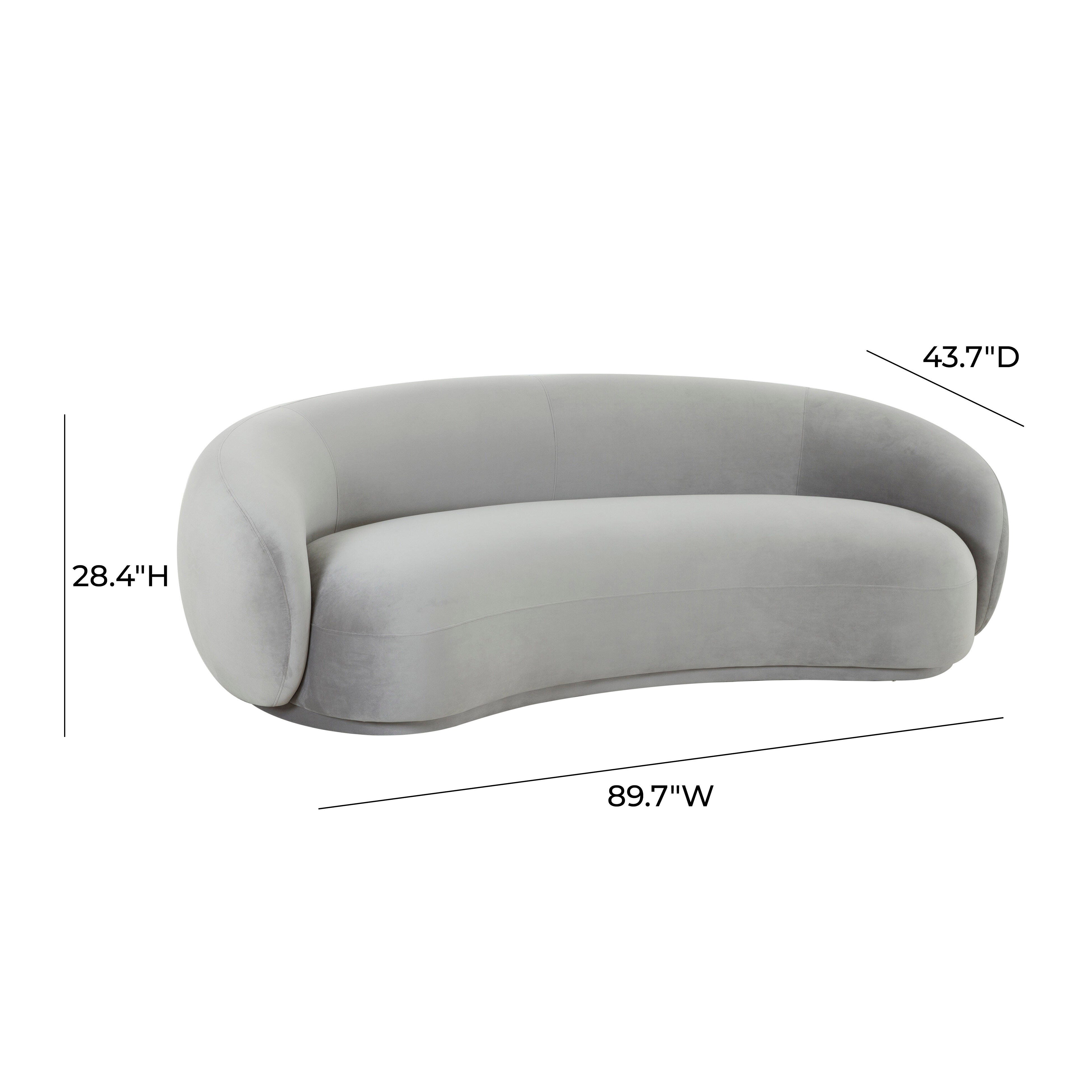 TOV Furniture Kendall Light Grey Velvet Sofa, , large